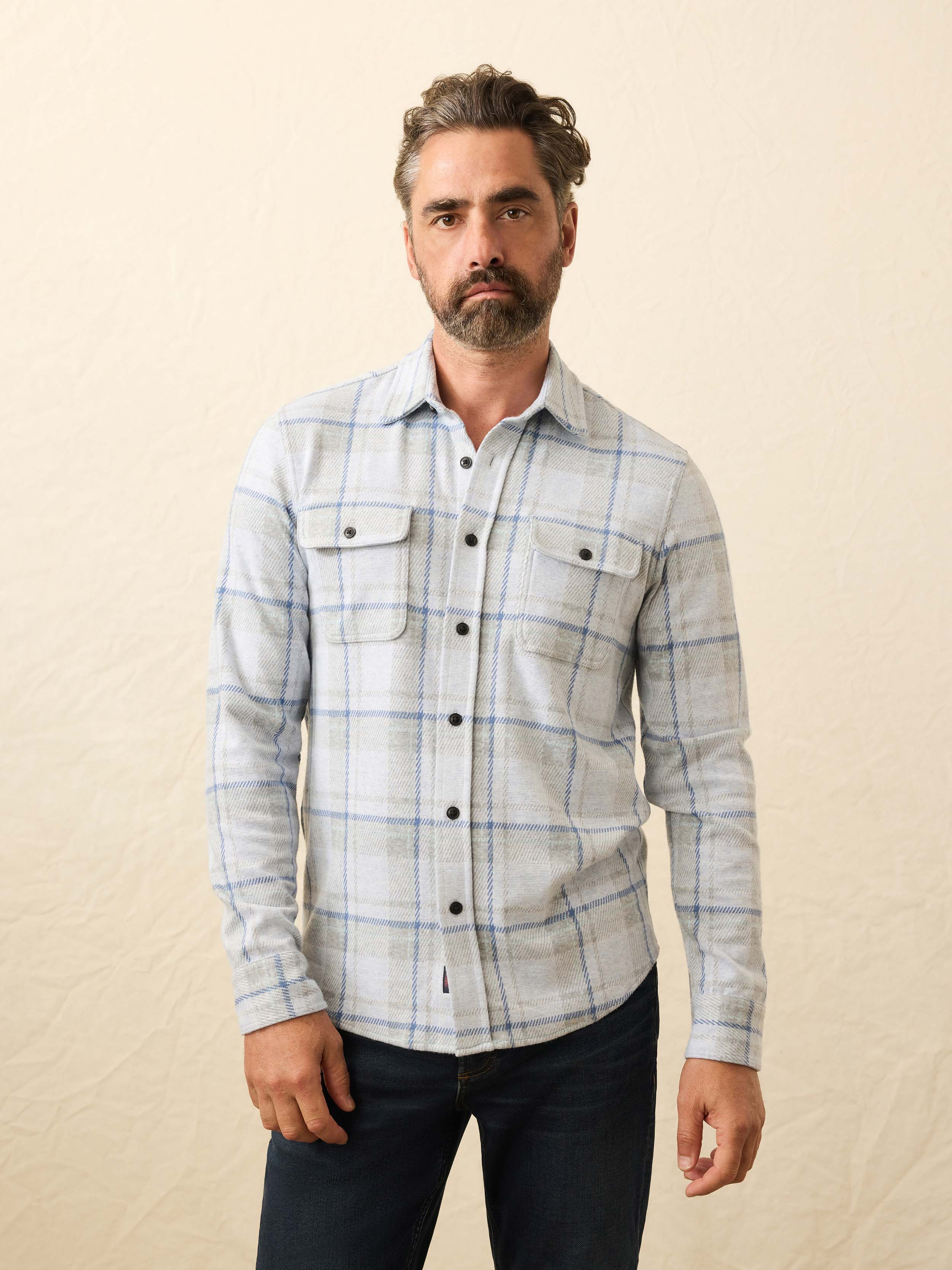 Legend™ Sweater Shirt - Maine Sky Plaid | Faherty Brand