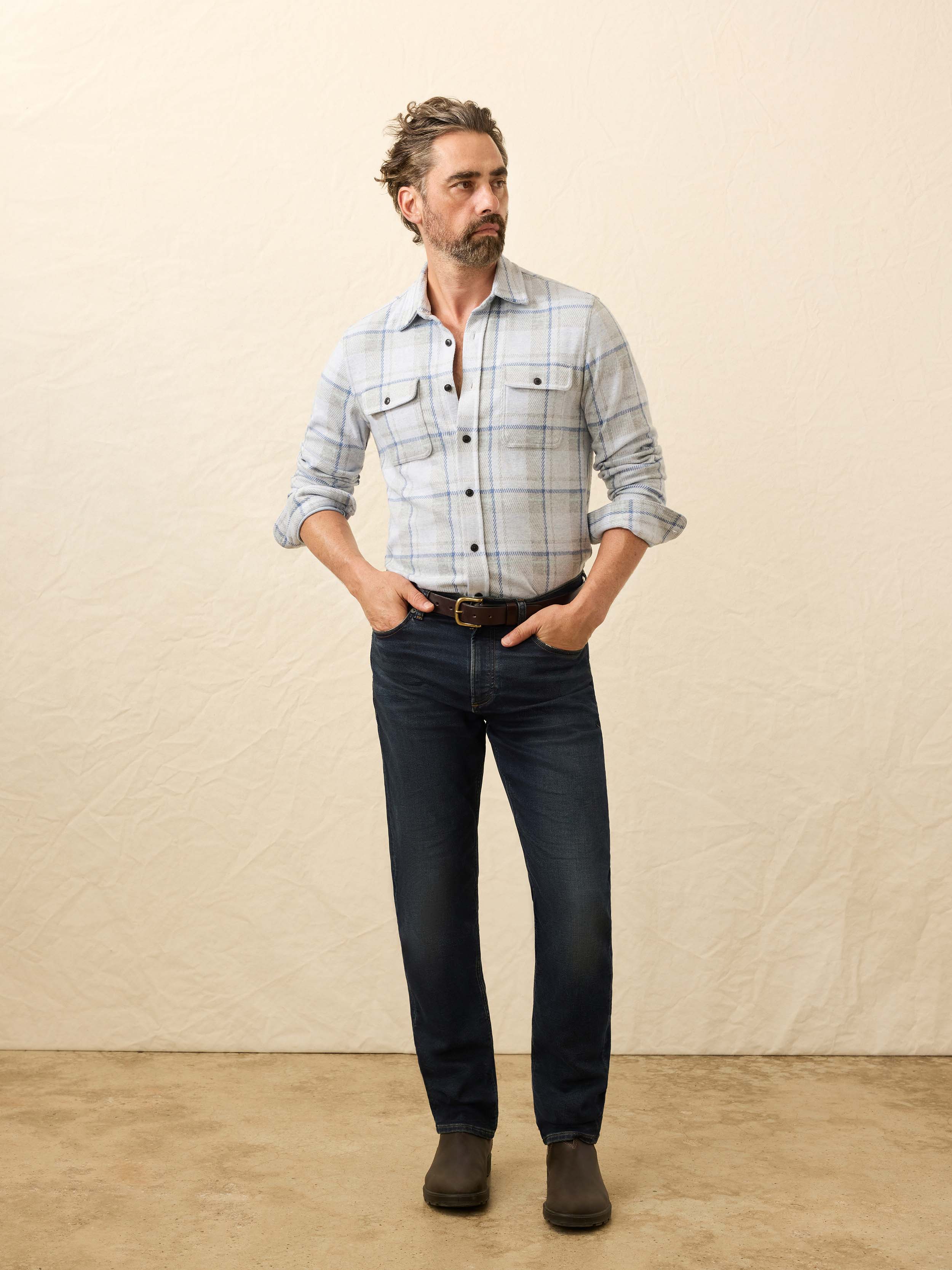 Legend™ Sweater Shirt - Maine Sky Plaid | Faherty Brand