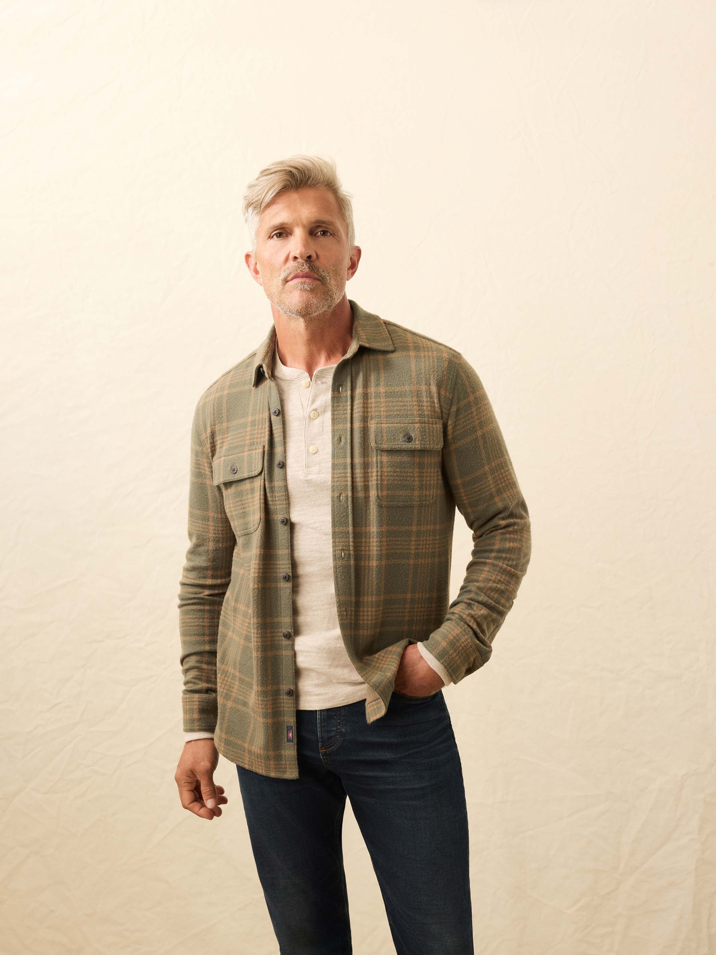 Legend™ Sweater Shirt - Woodland Olive Plaid | Faherty Brand