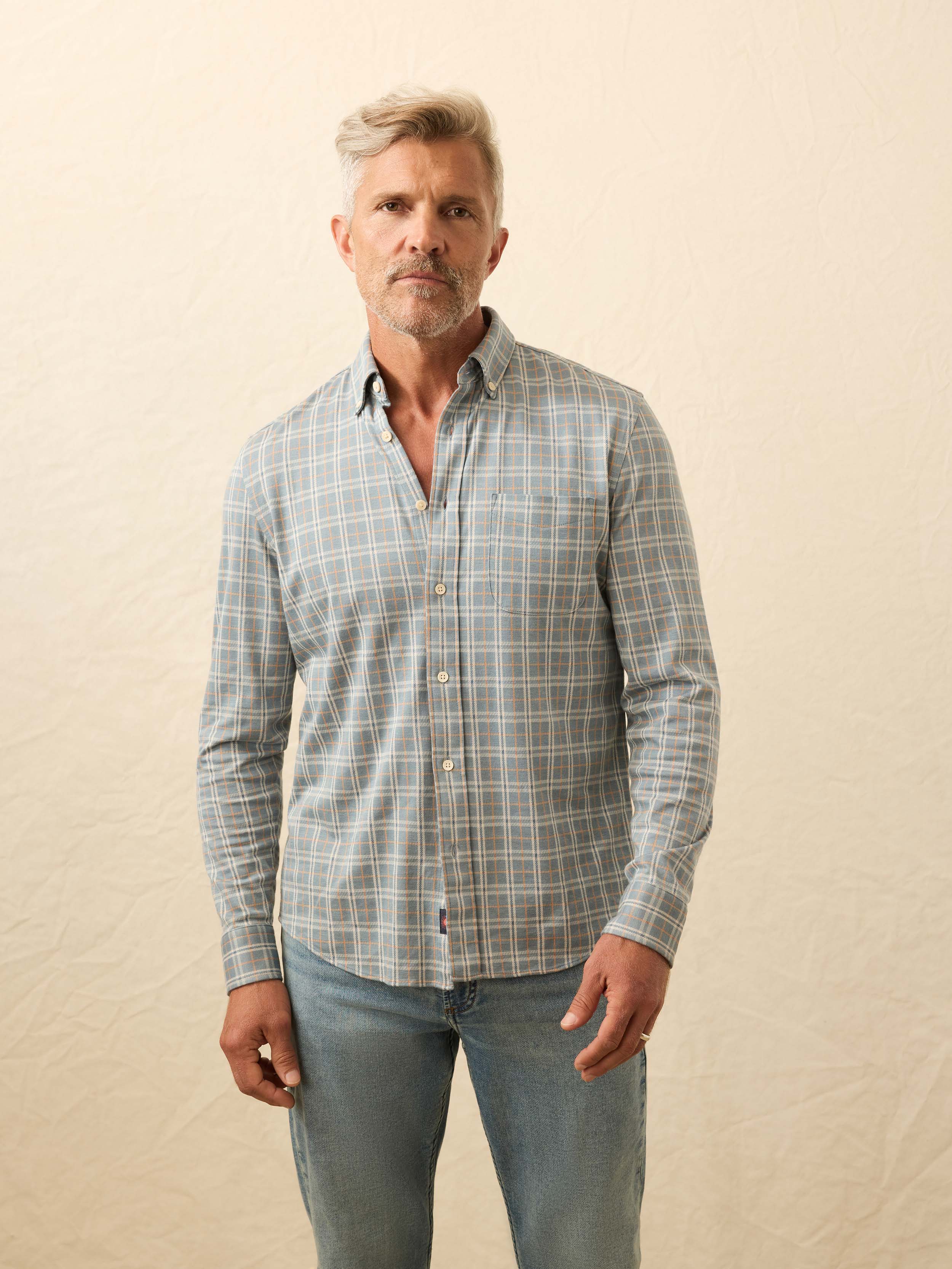 Coastline Knit Shirt - Autumn Storm Plaid | Faherty Brand