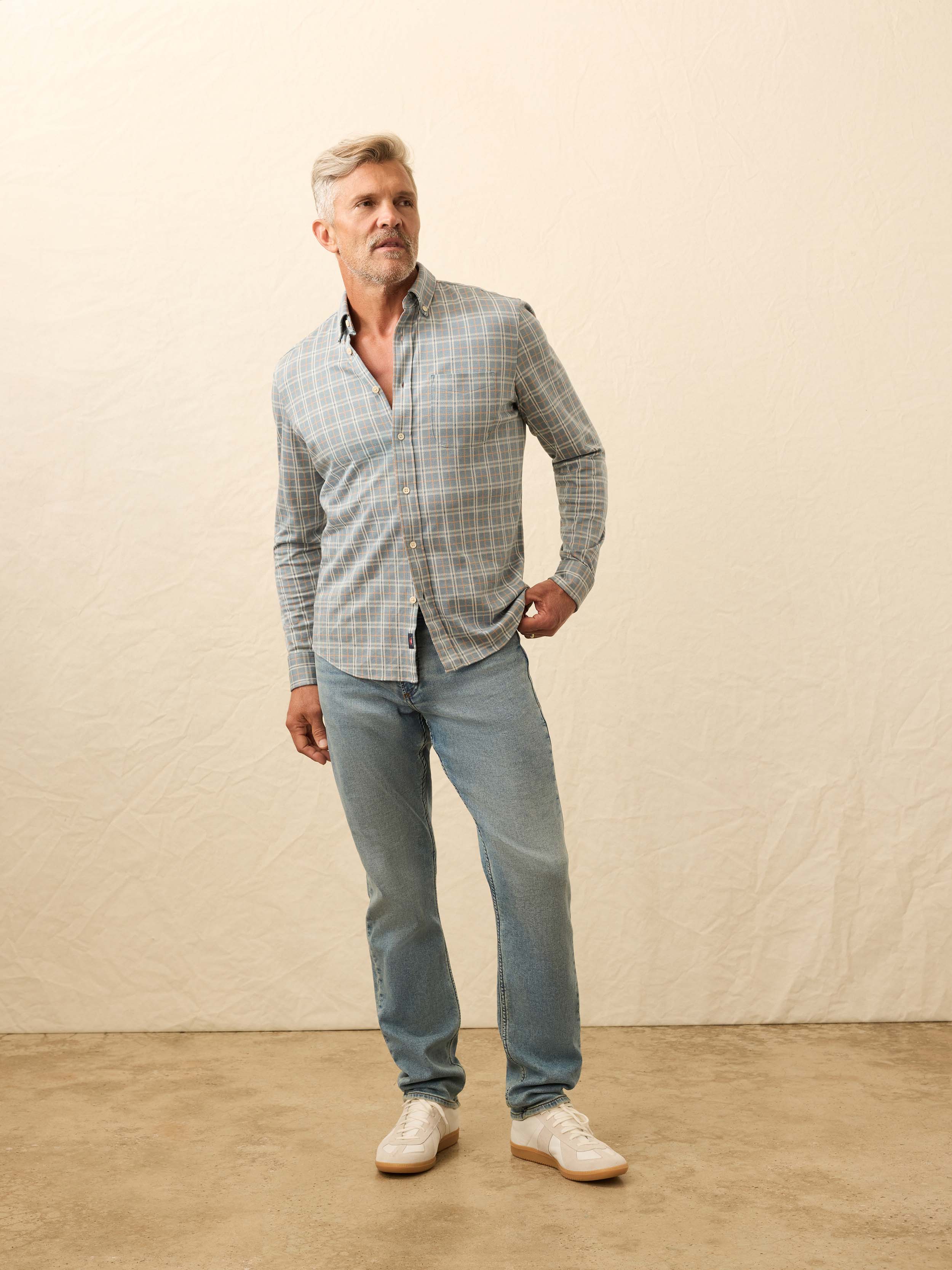 Coastline Knit Shirt - Autumn Storm Plaid | Faherty Brand