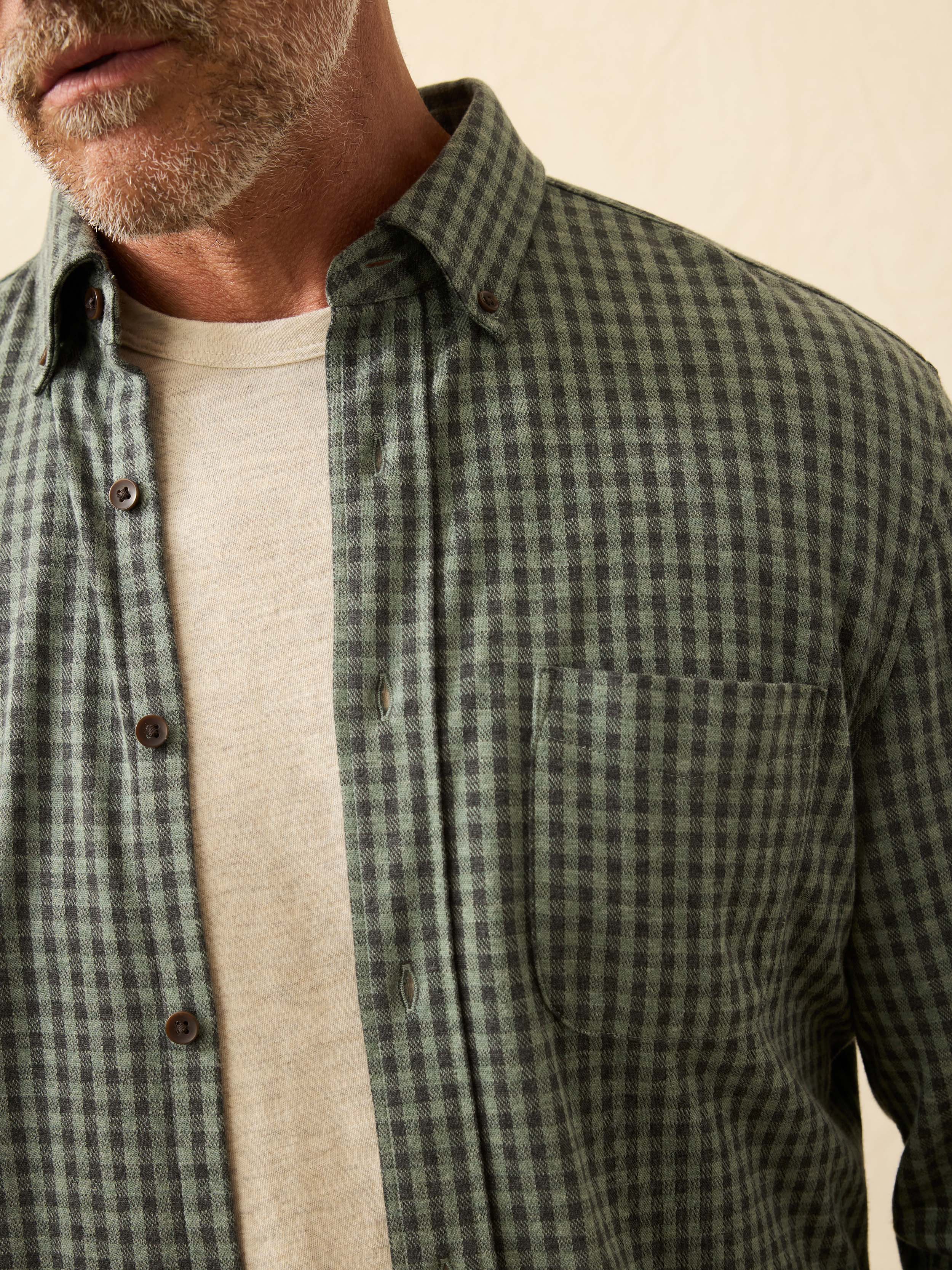 Coastline Knit Shirt - Forest Road Gingham | Faherty Brand