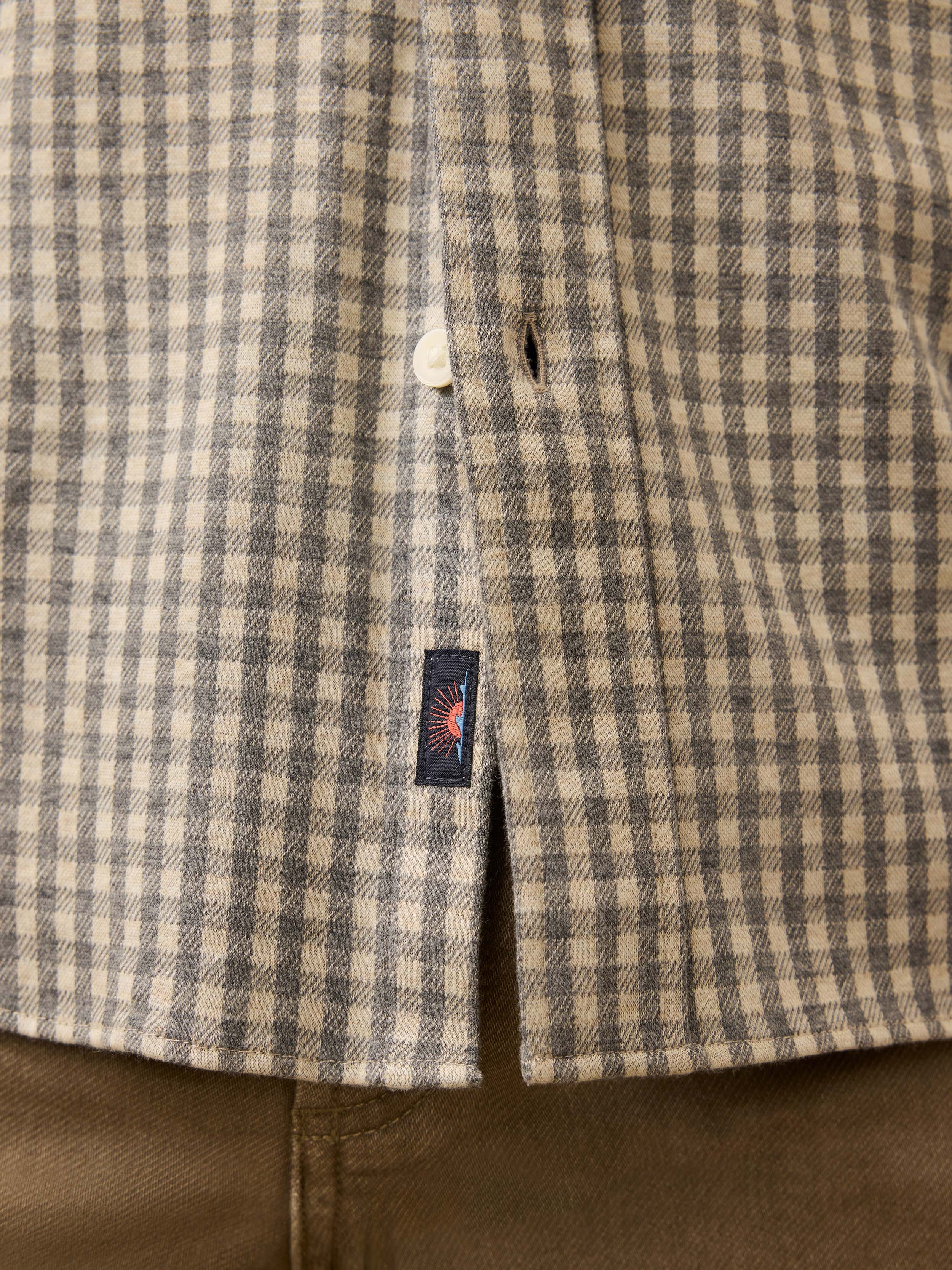 Coastline Knit Shirt - Fox Grey Gingham | Faherty Brand