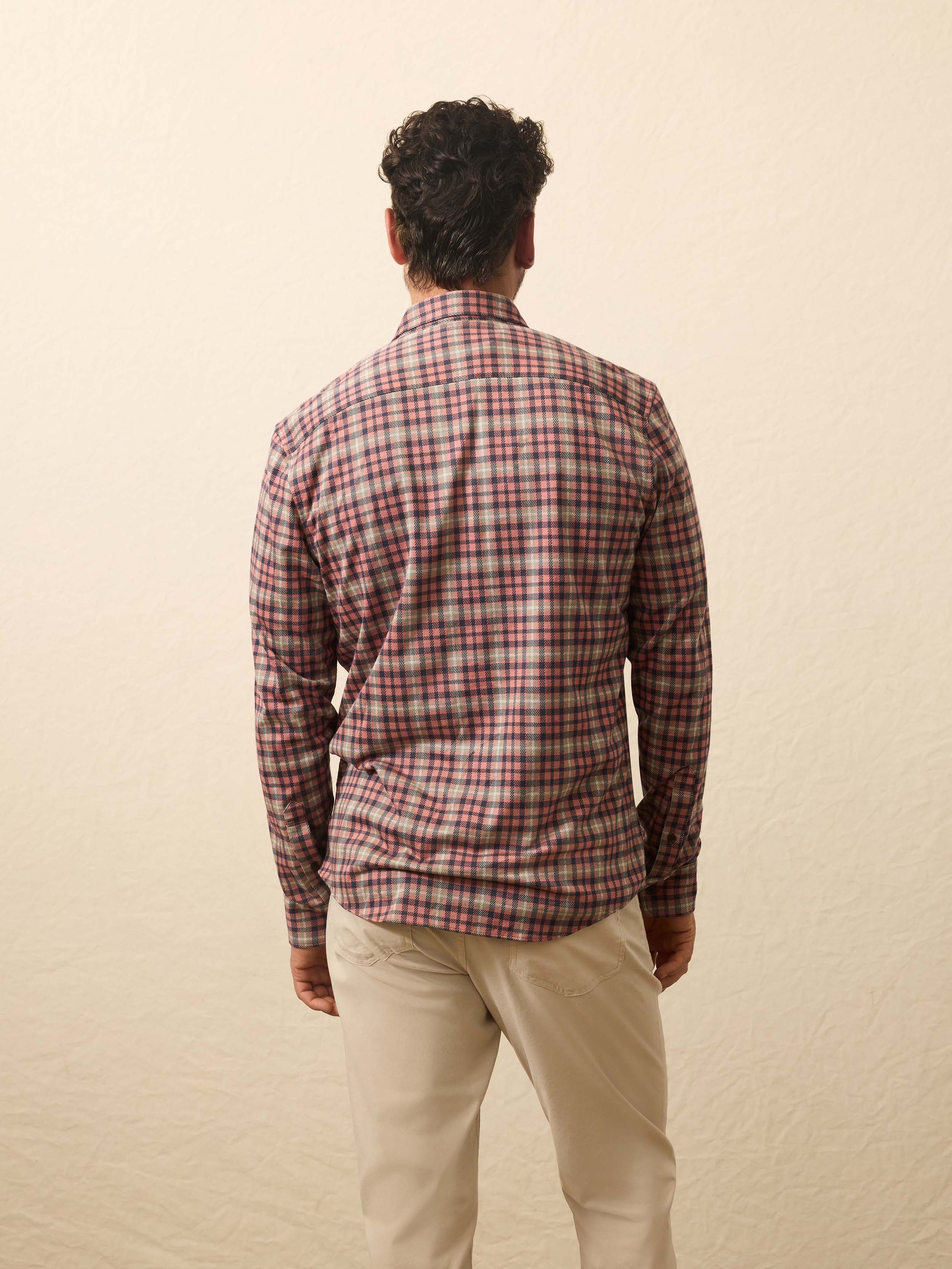 Coastline Knit Shirt - Redstone Forest Plaid | Faherty Brand