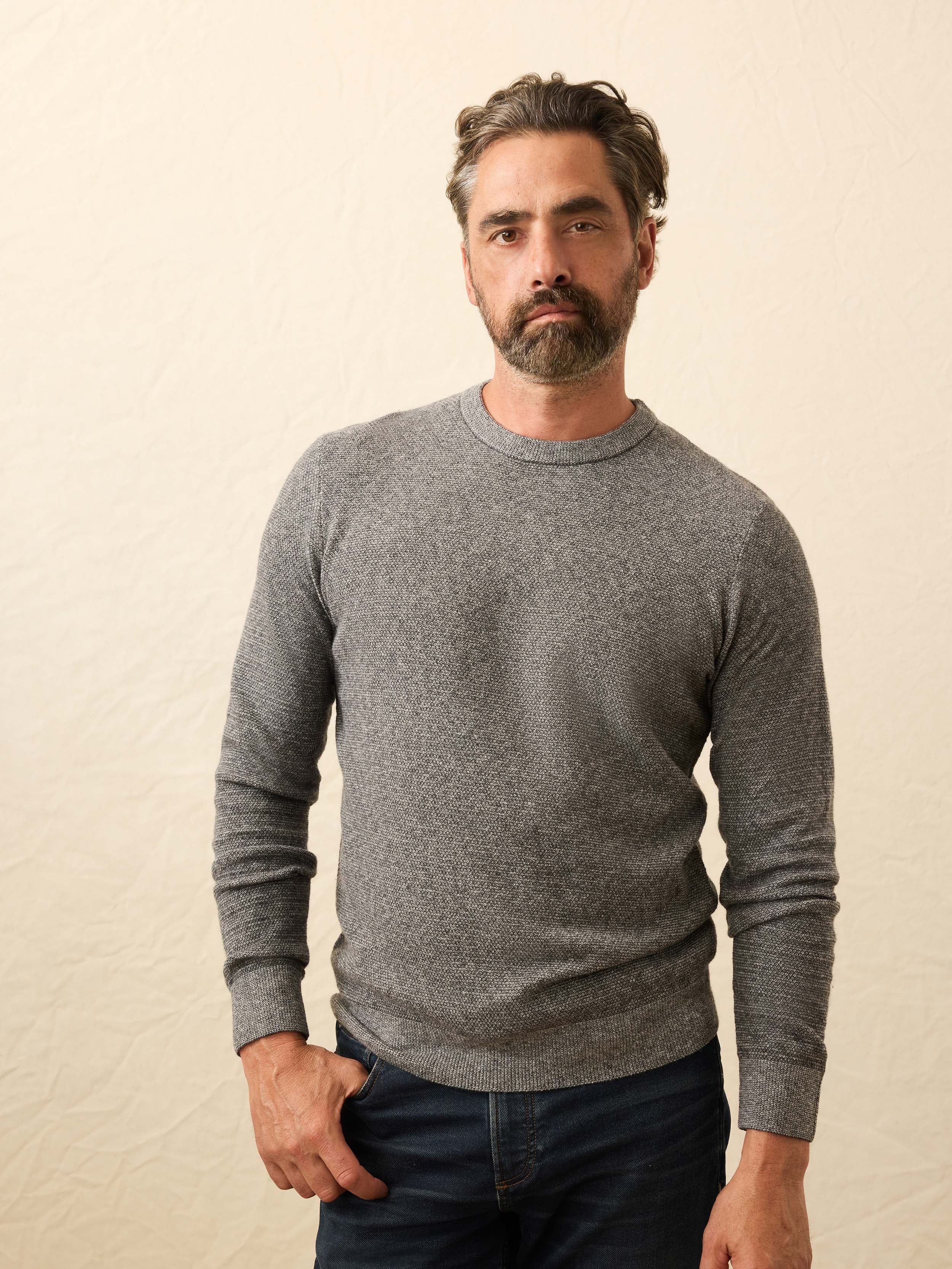 Jackson Crew Sweater - Dark Ash Feeder | Faherty Brand