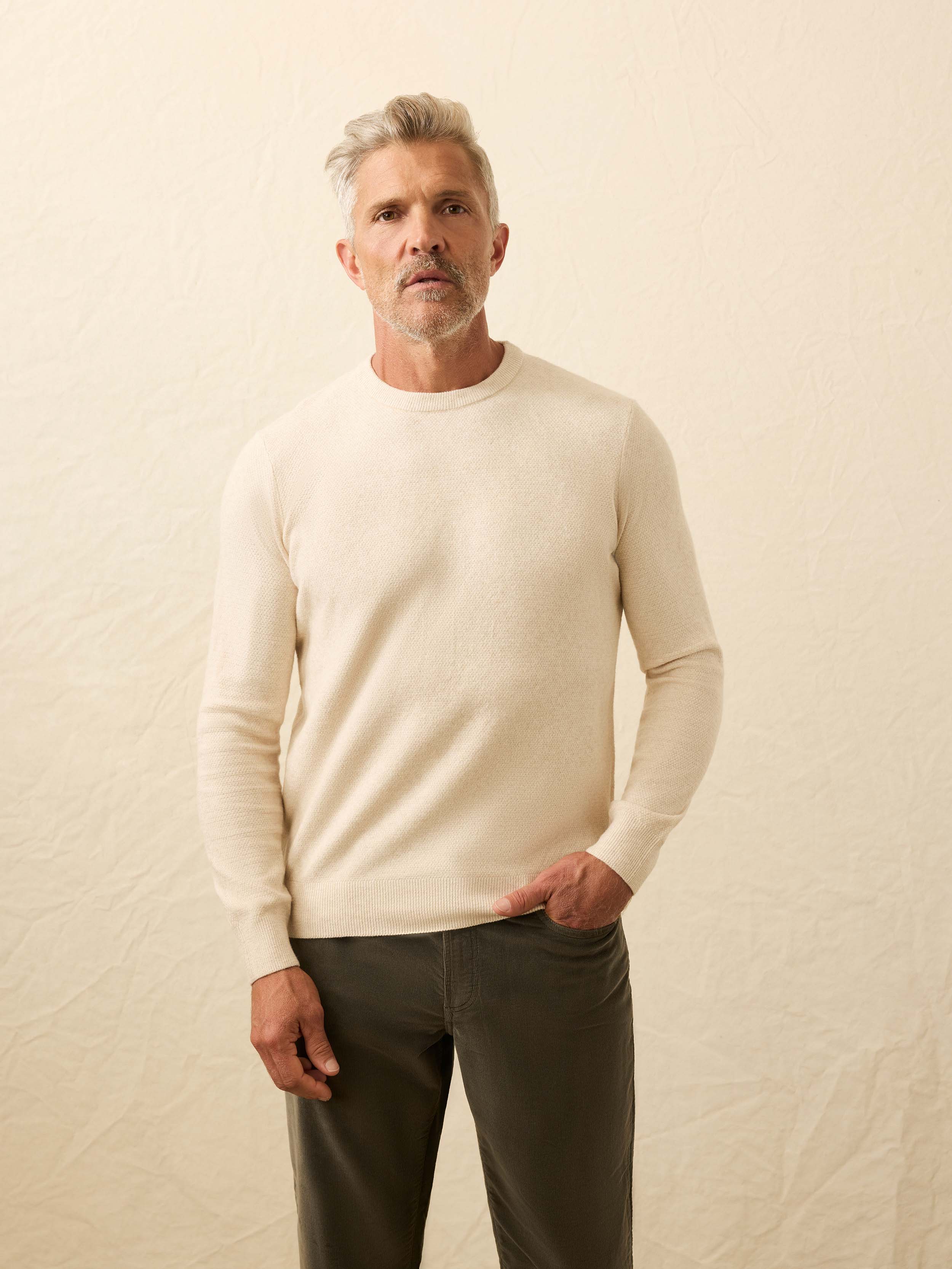 Jackson Crew Sweater - Ivory Sky Feeder | Faherty Brand