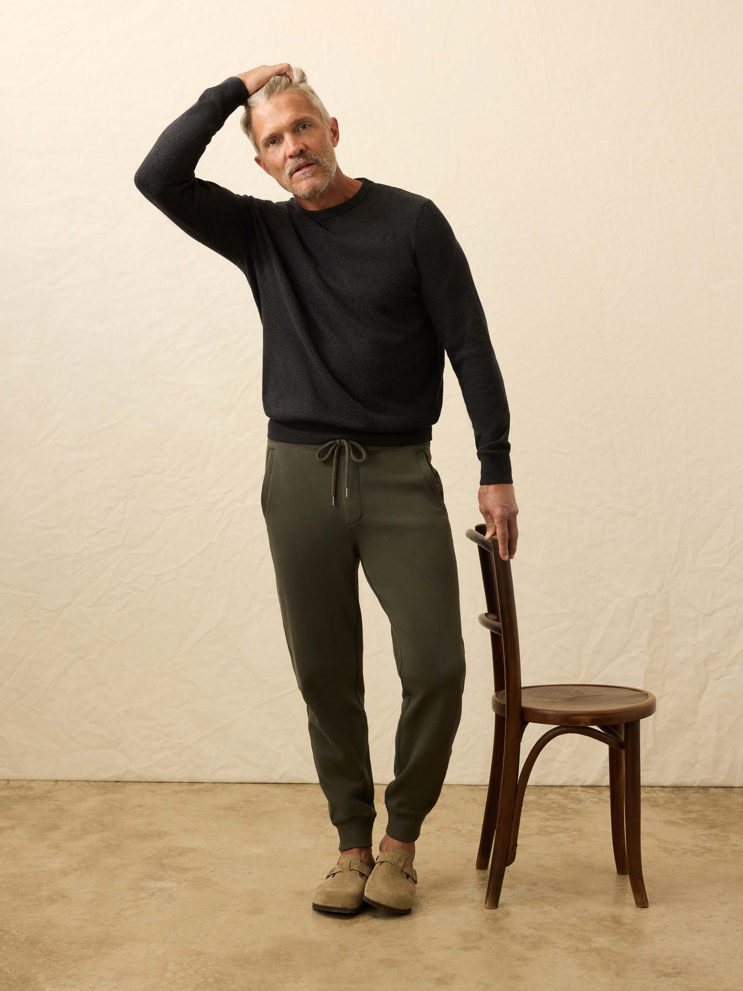 Jackson Crew Sweater - Wolf Black Heather | Faherty Brand