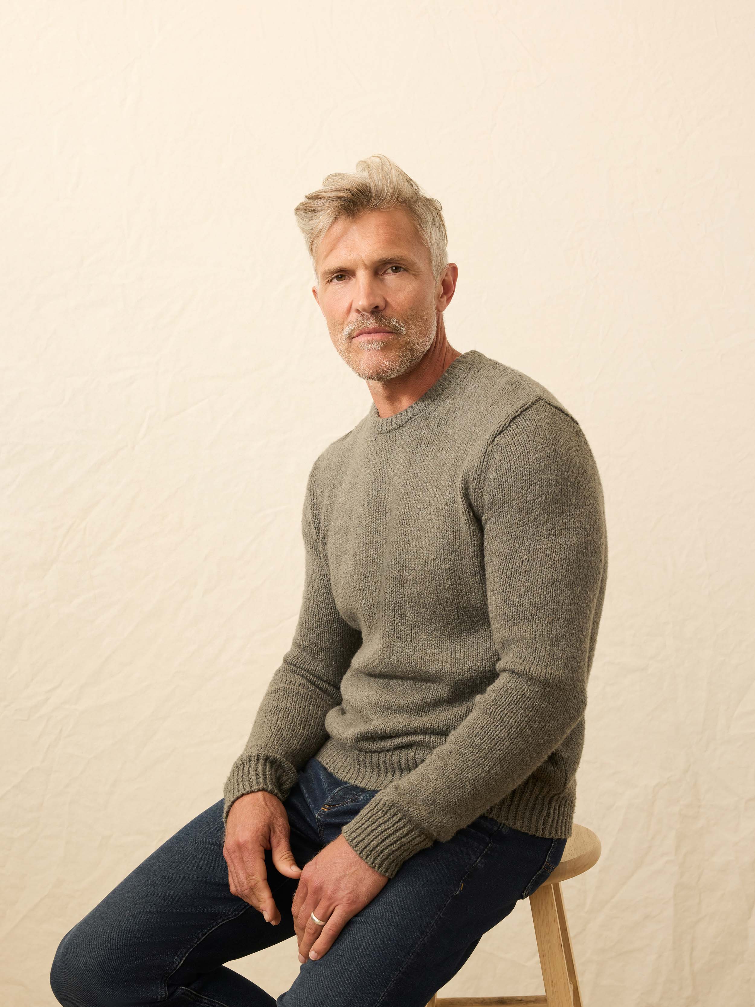 Heirloom Crewneck Sweater - Olive Cove | Faherty Brand