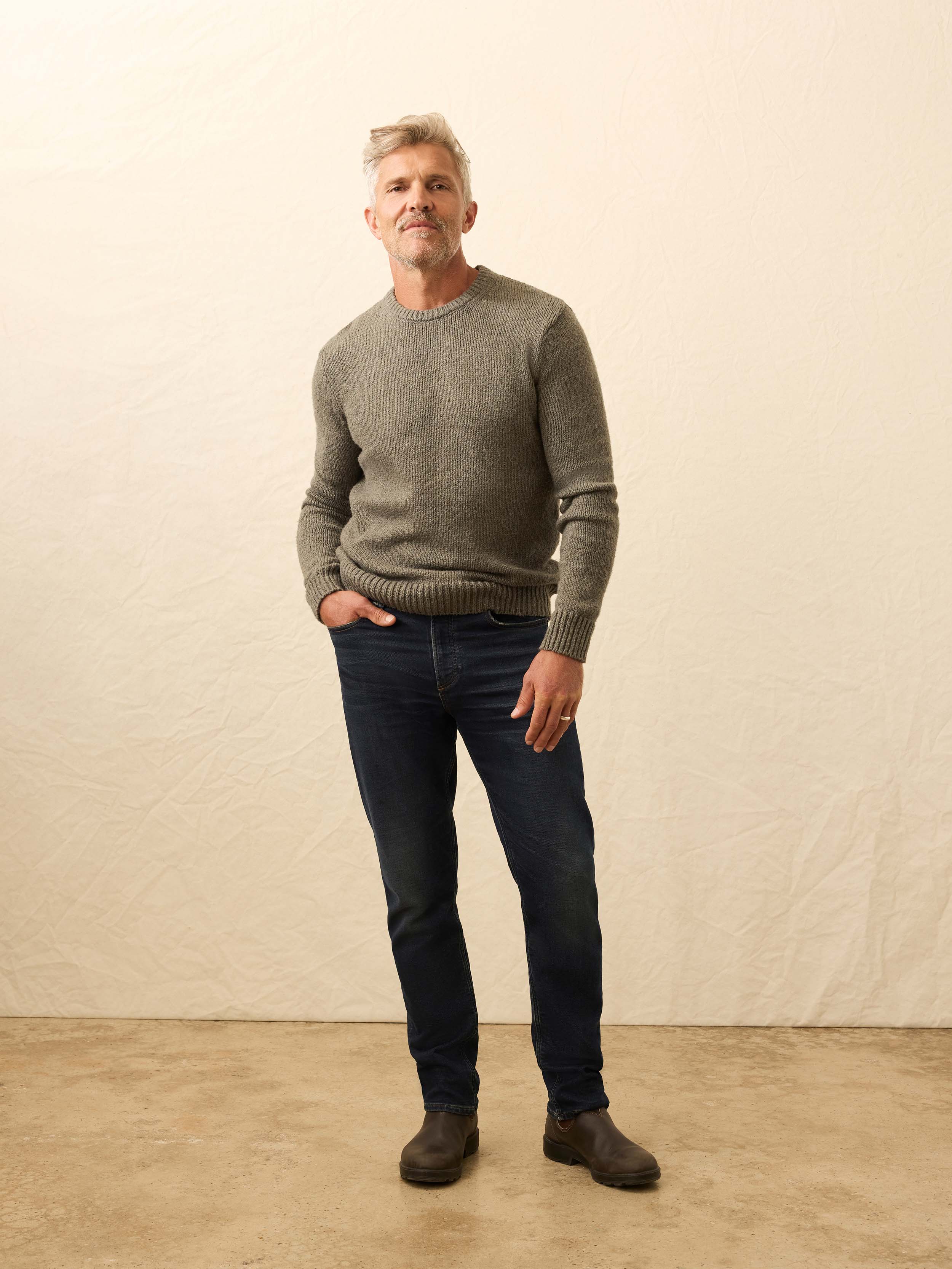 Heirloom Crewneck Sweater - Olive Cove | Faherty Brand