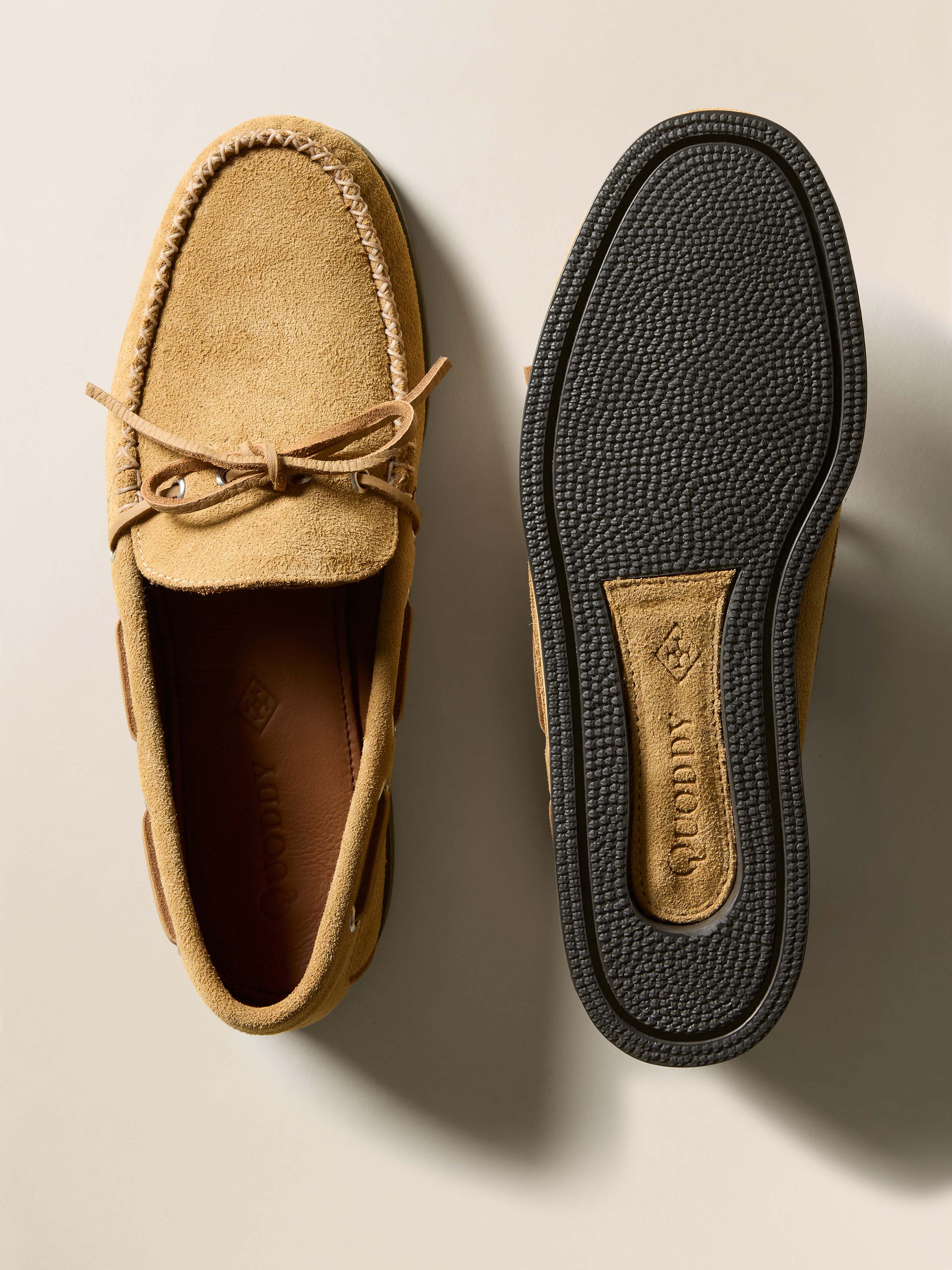 Quoddy X Faherty Men's Canoe Shoe - Khaki Suede | Faherty Brand