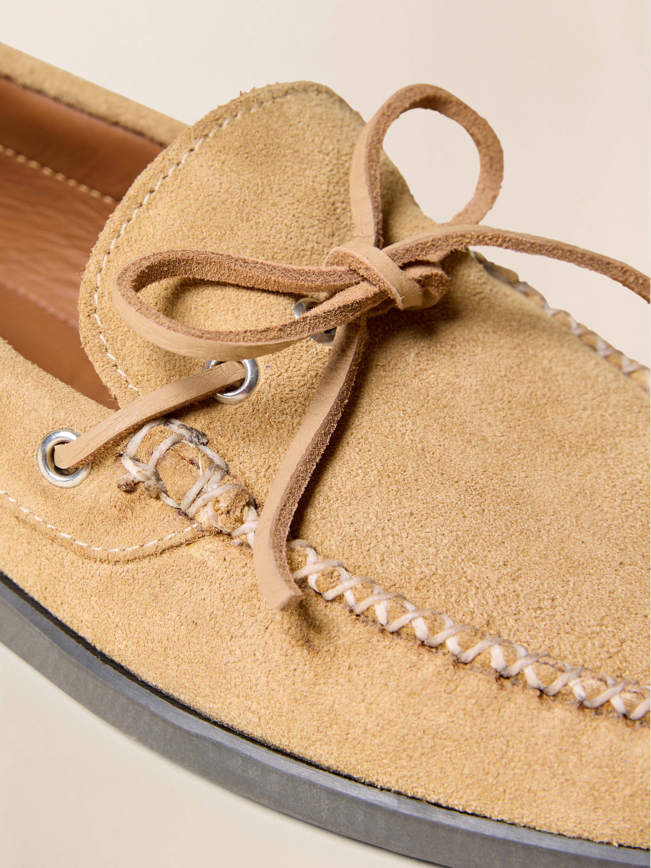 Quoddy X Faherty Men's Canoe Shoe - Khaki Suede | Faherty Brand