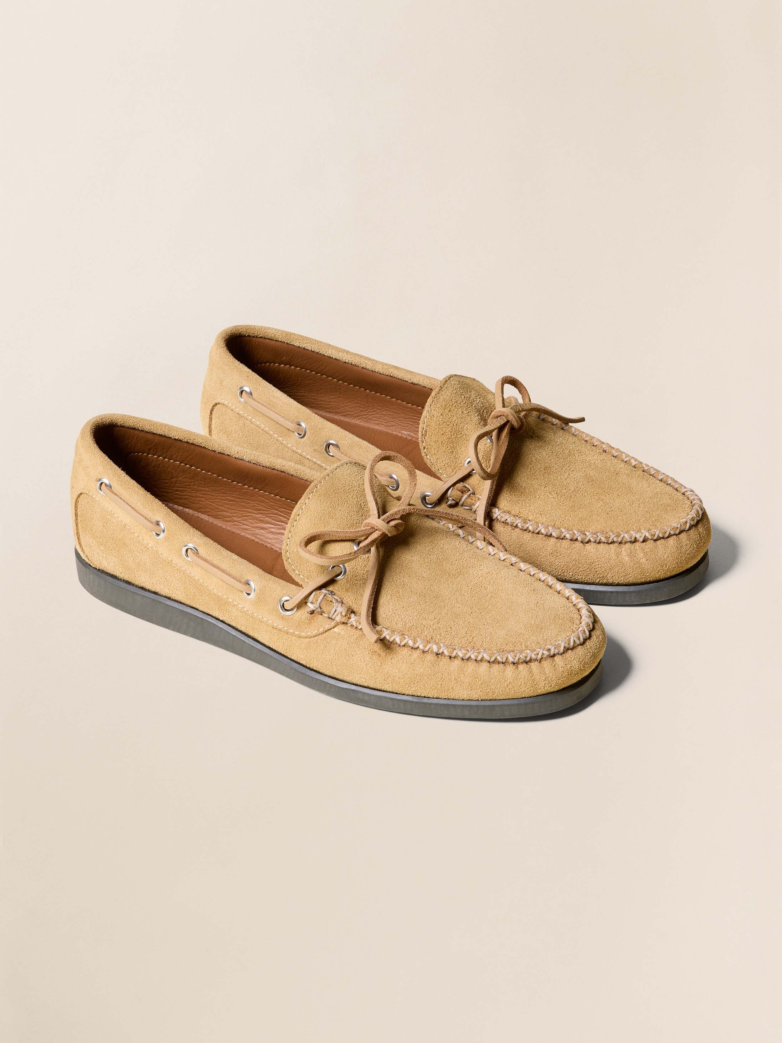 Quoddy X Faherty Men's Canoe Shoe - Khaki Suede | Faherty Brand