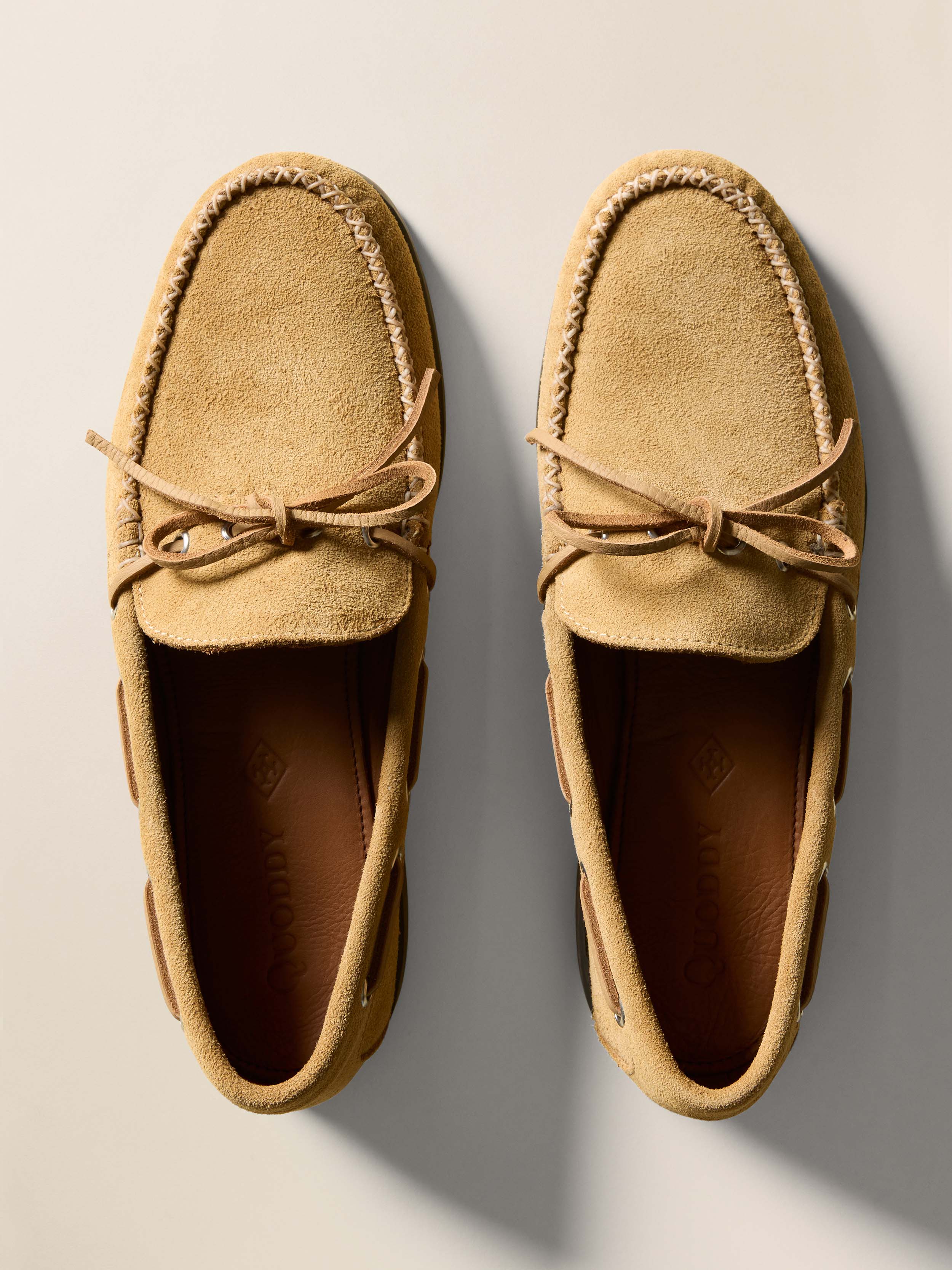 Quoddy X Faherty Men's Canoe Shoe - Khaki Suede | Faherty Brand