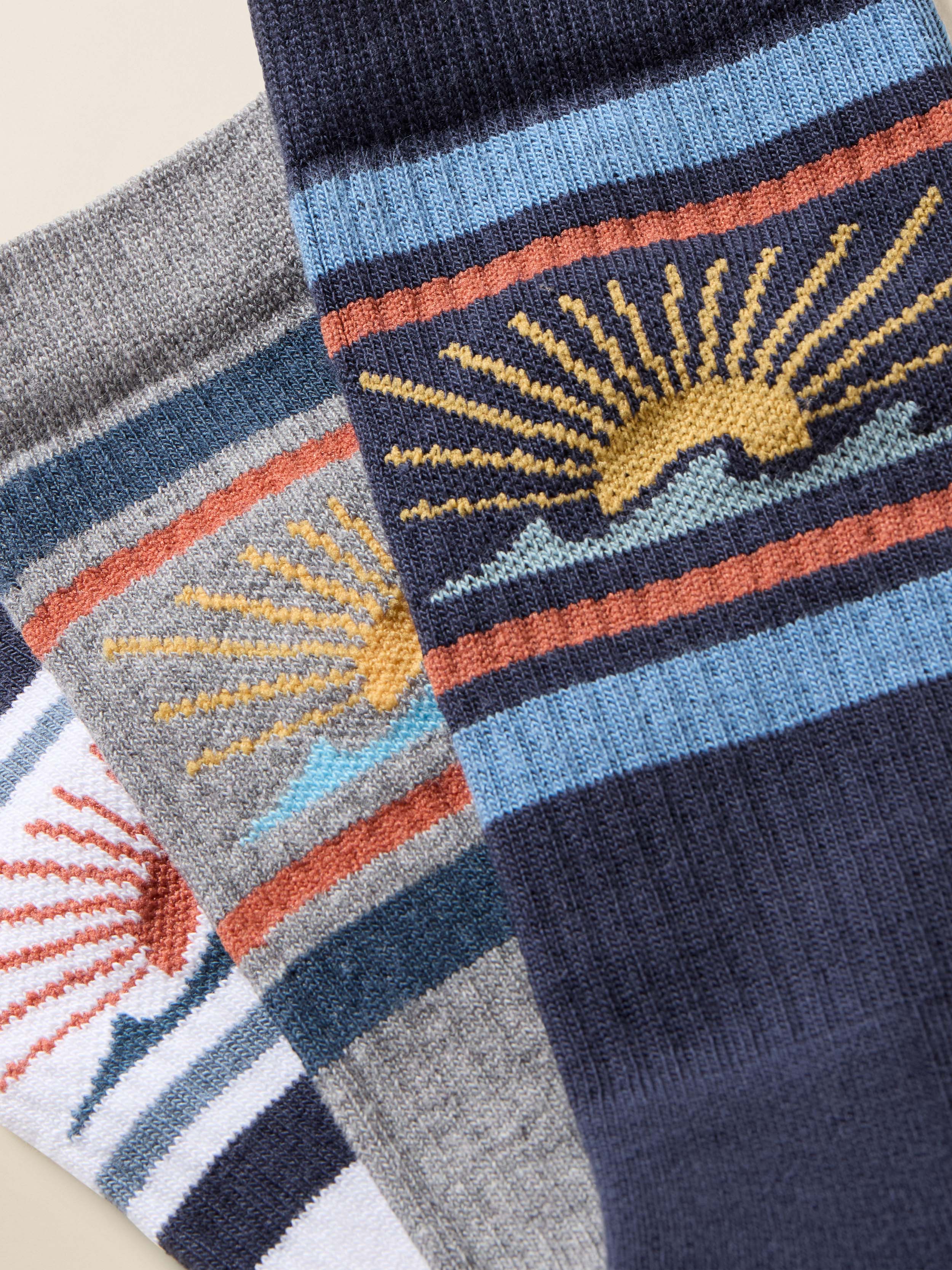 Sun & Waves 3 Pack Sock - Sun And Wave | Faherty Brand