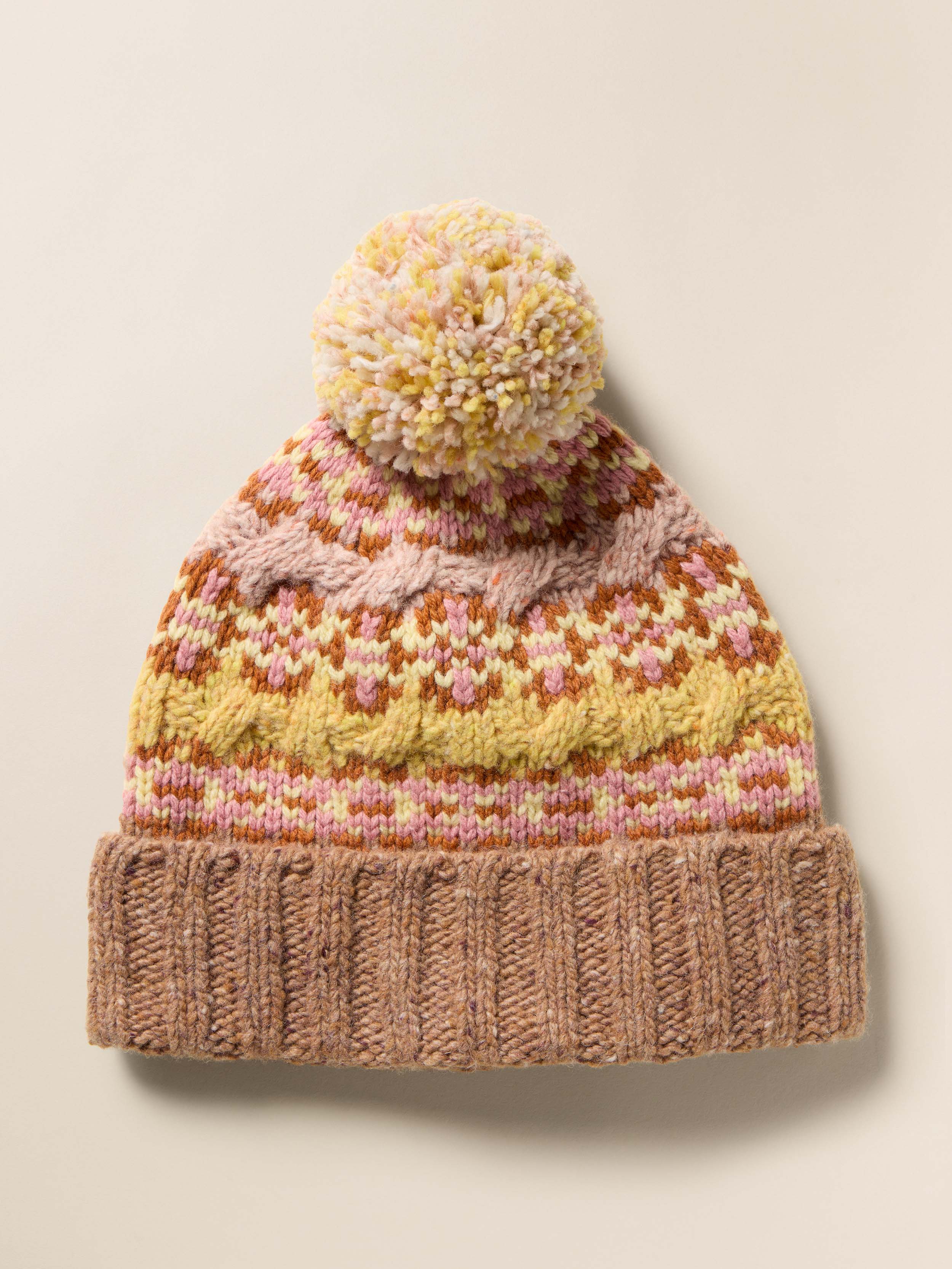 Highland Fairisle Pom Beanie - Haze | Faherty Brand