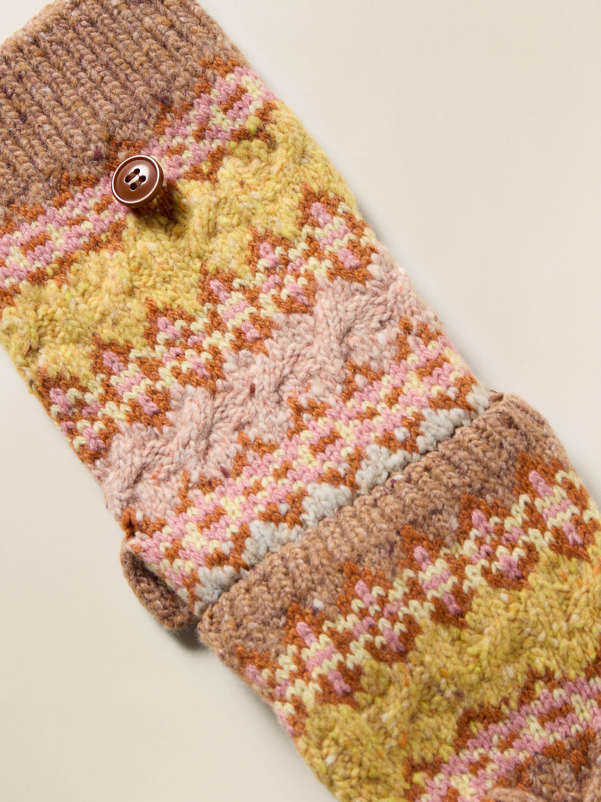 Highland Fairisle Pop Top Mitten - Haze | Faherty Brand