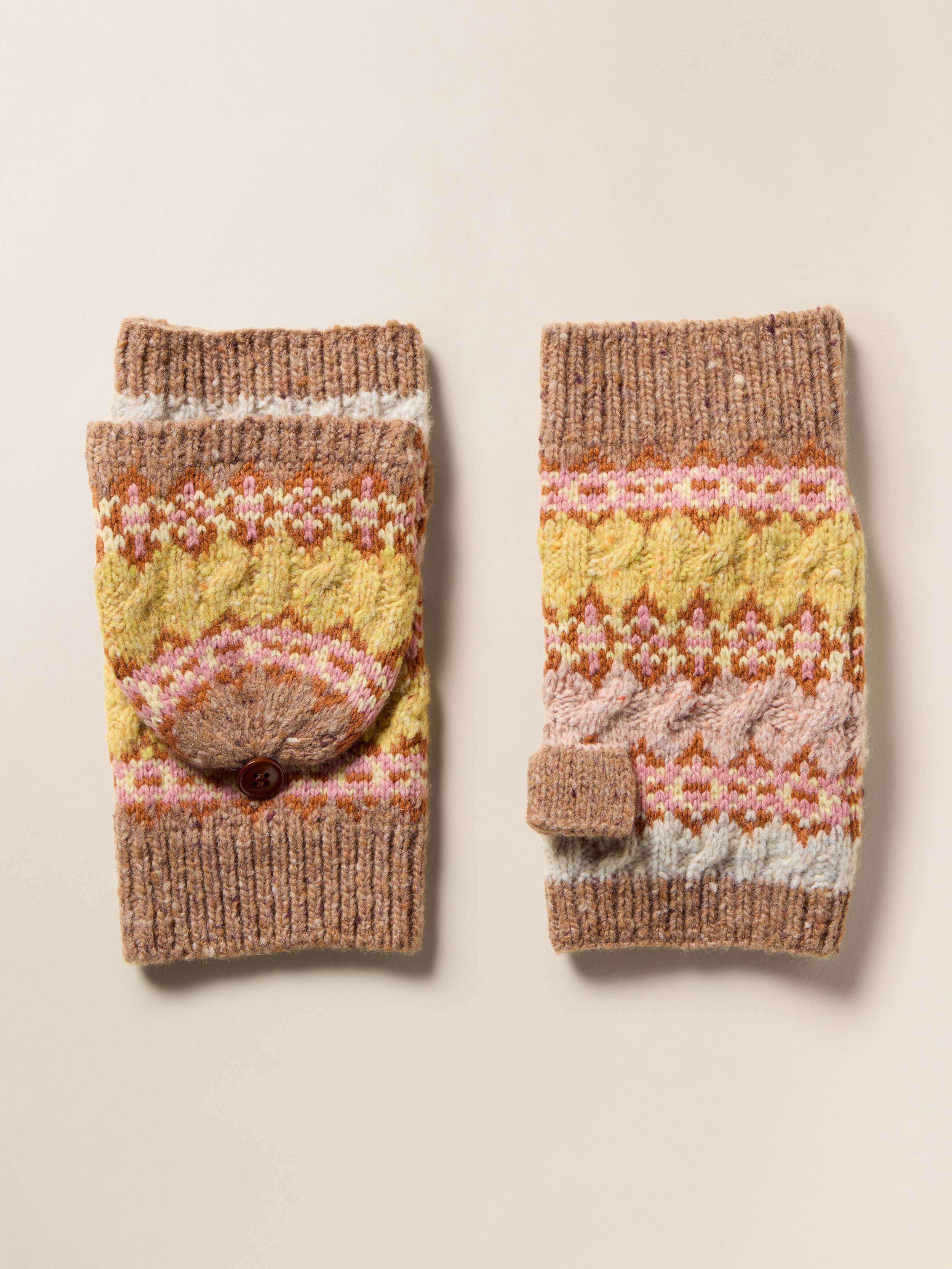 Highland Fairisle Pop Top Mitten - Haze | Faherty Brand