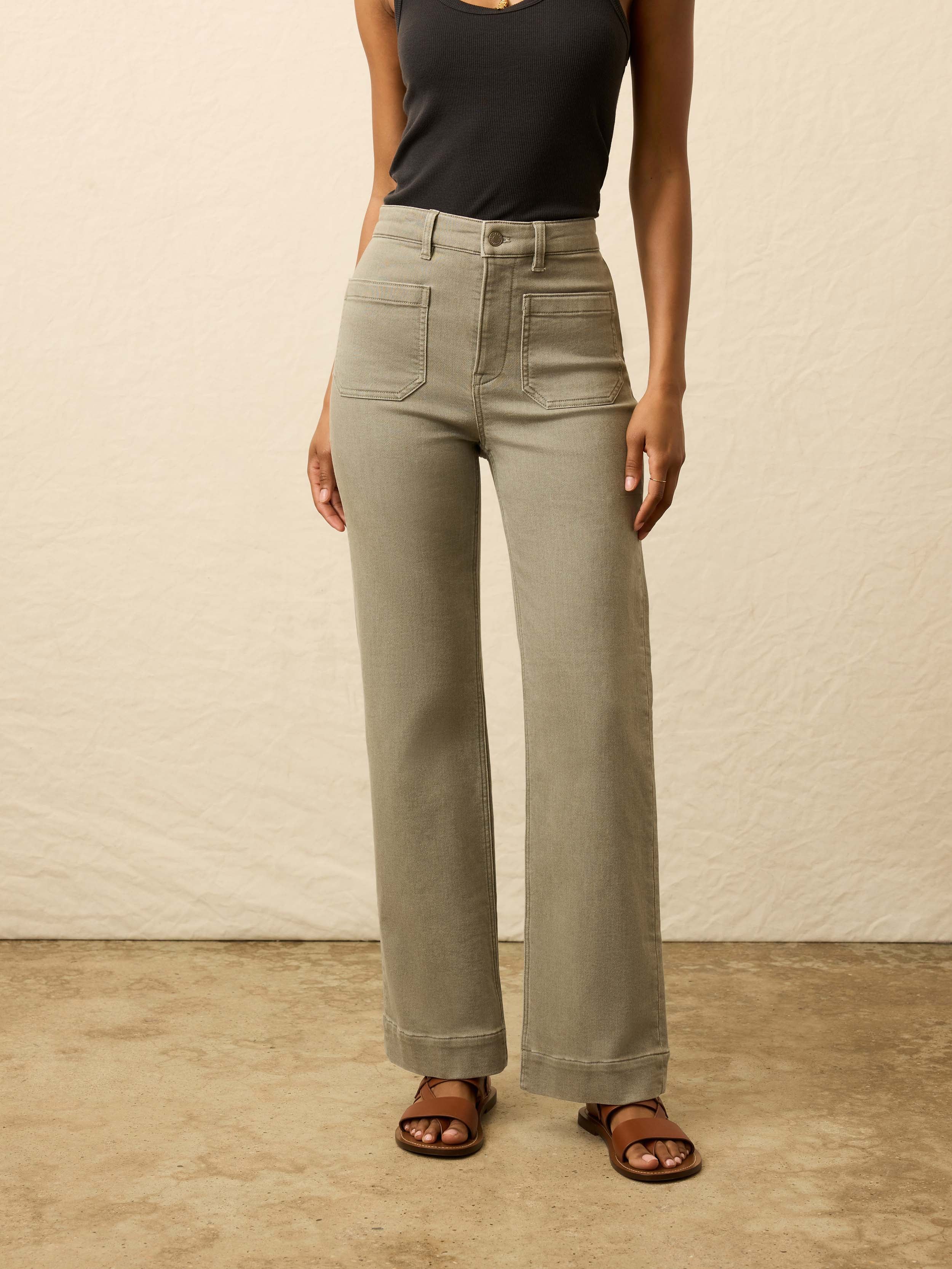 Stretch Terry Patch Pocket Pant - Coastal Sage | Faherty Brand
