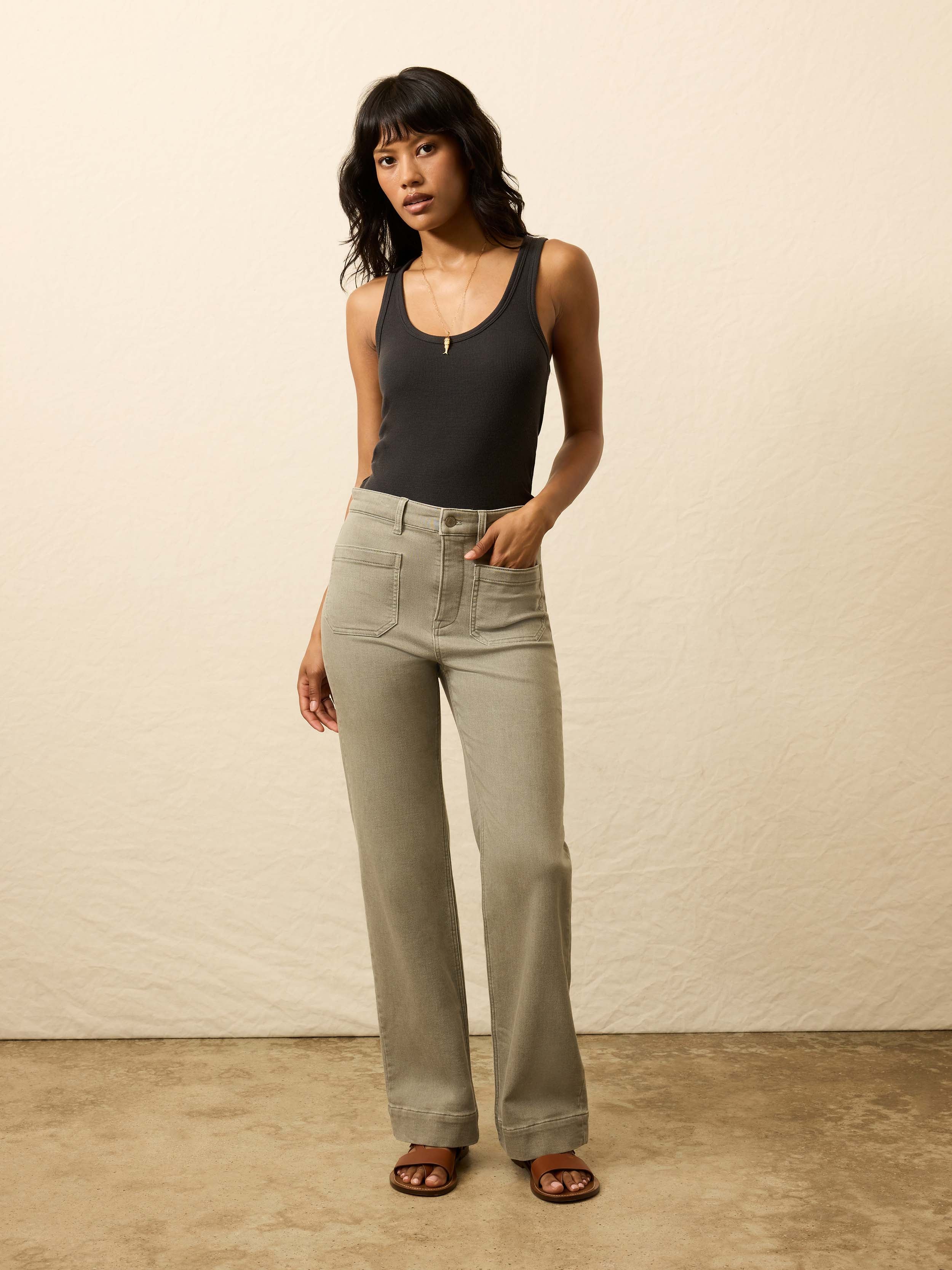 Stretch Terry Patch Pocket Pant - Coastal Sage | Faherty Brand