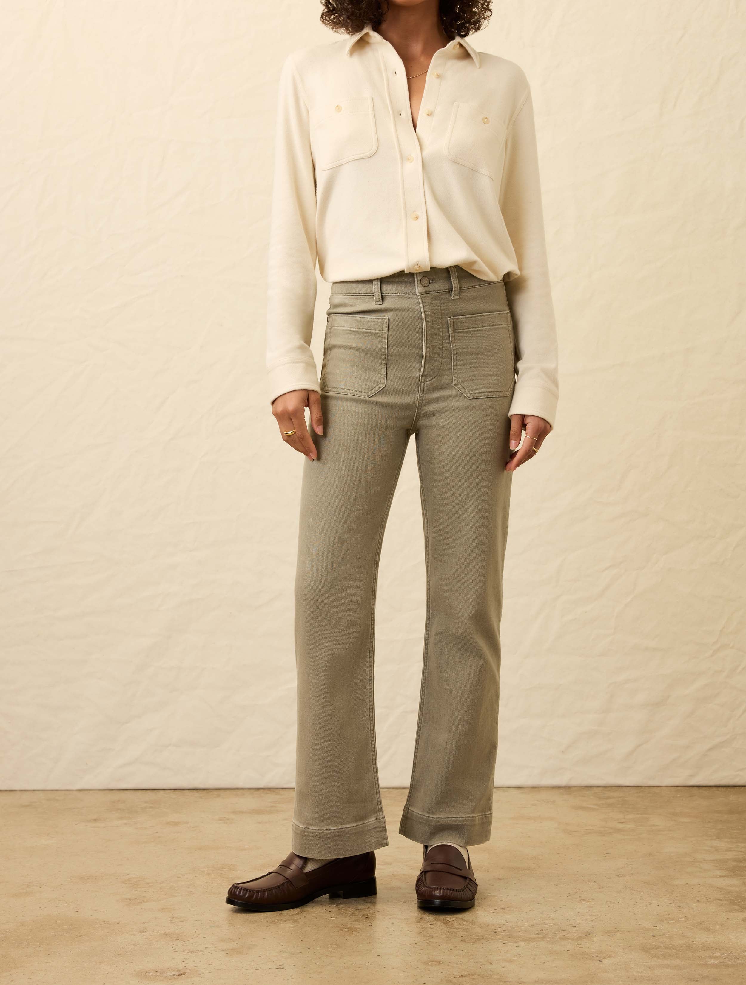 Stretch Terry Patch Pocket Ankle Pant - Coastal Sage | Faherty Brand