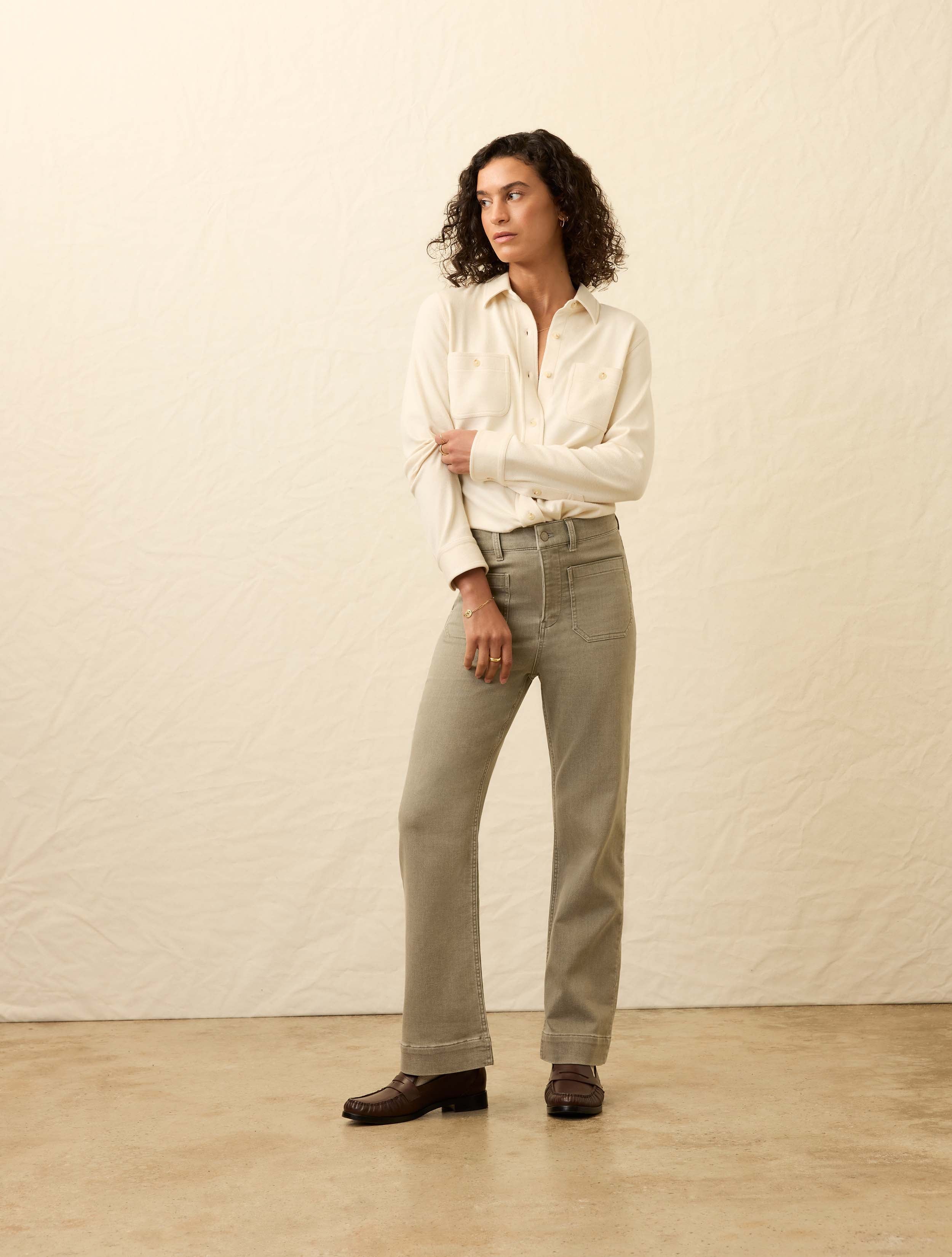 Stretch Terry Patch Pocket Ankle Pant - Coastal Sage | Faherty Brand
