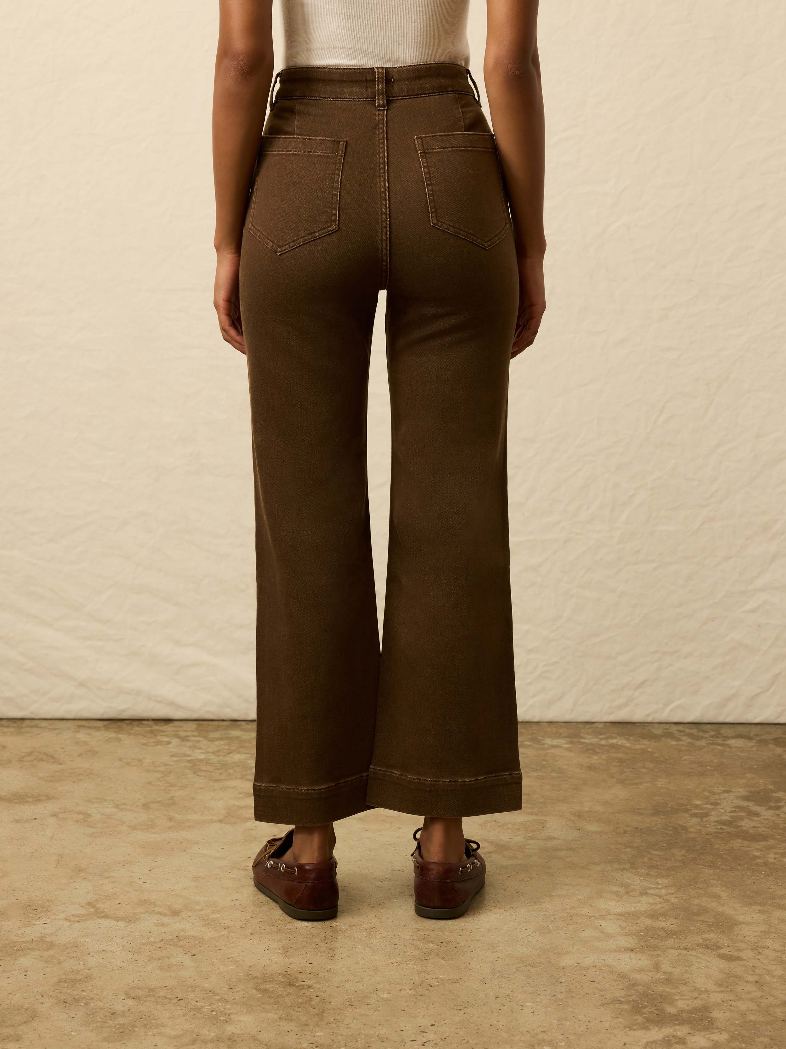 Stretch Terry Patch Pocket Ankle Pant - Walnut | Faherty Brand