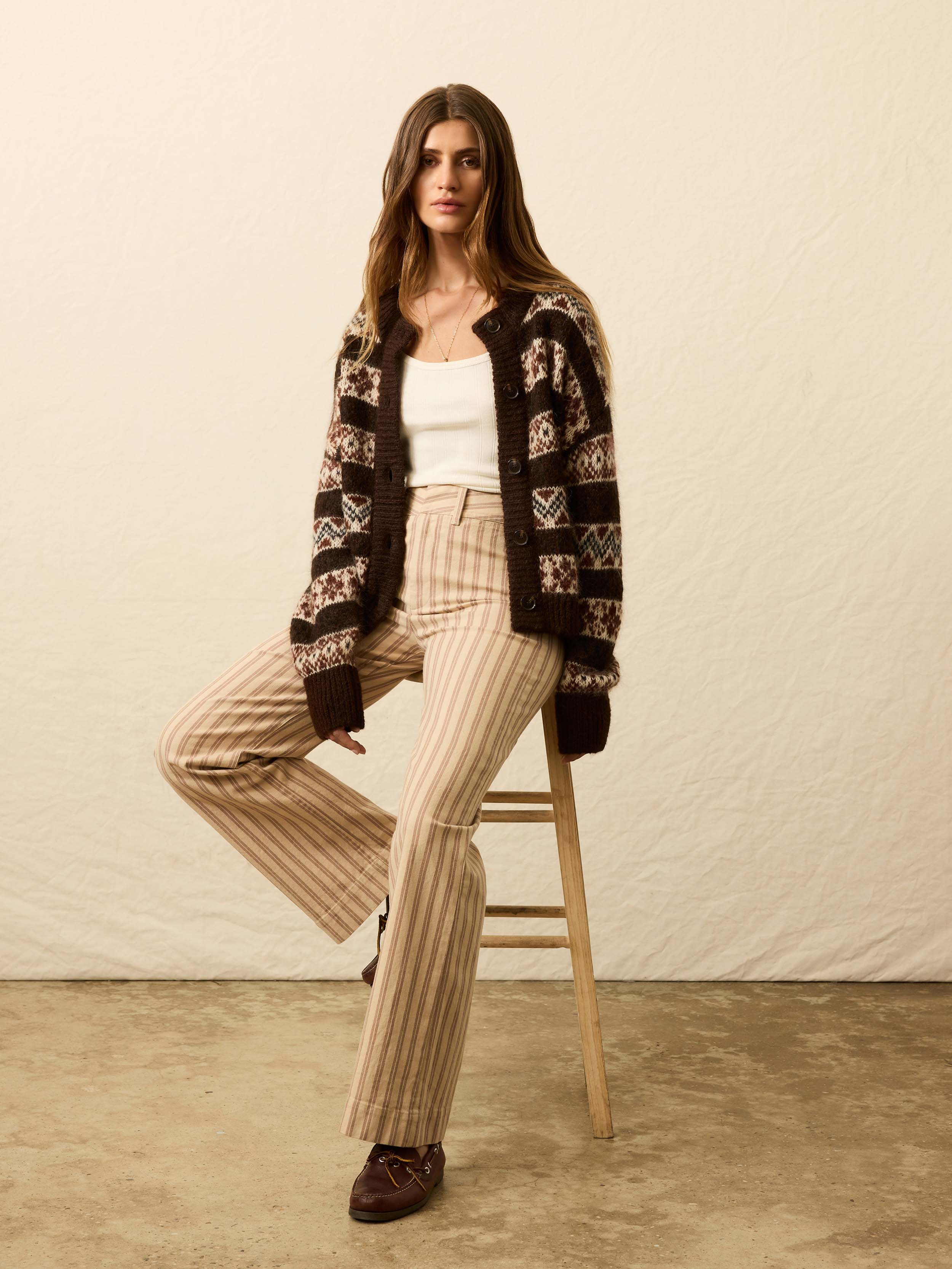 Twill Tide Slim Straight Pant - Pebble Shore Stripe | Faherty Brand