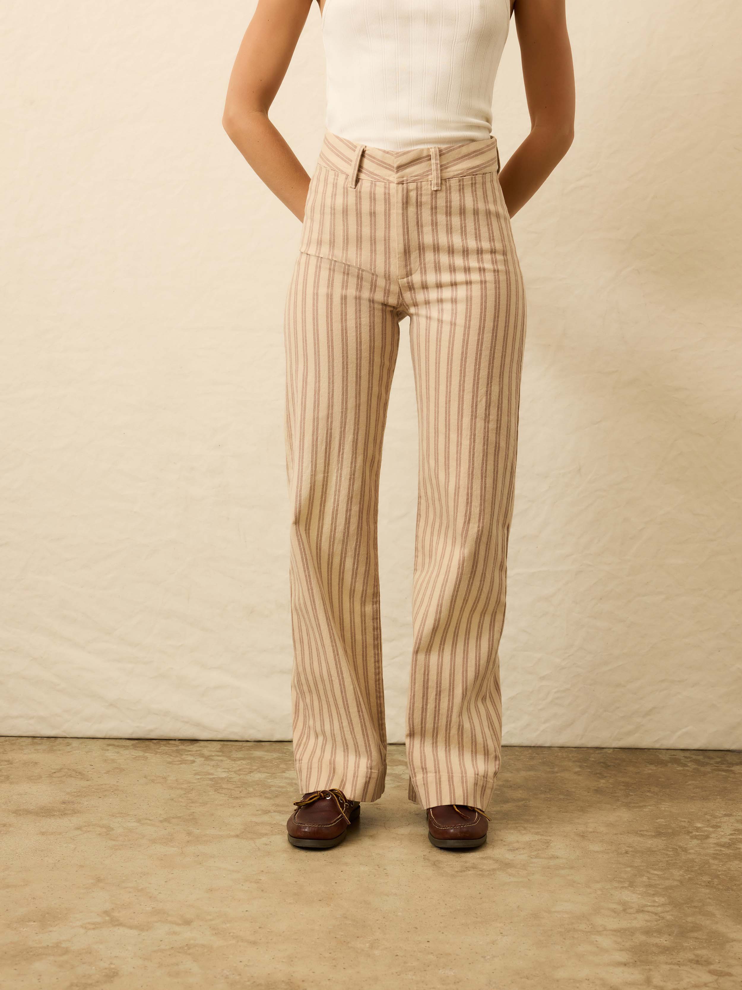 Twill Tide Slim Straight Pant - Pebble Shore Stripe | Faherty Brand