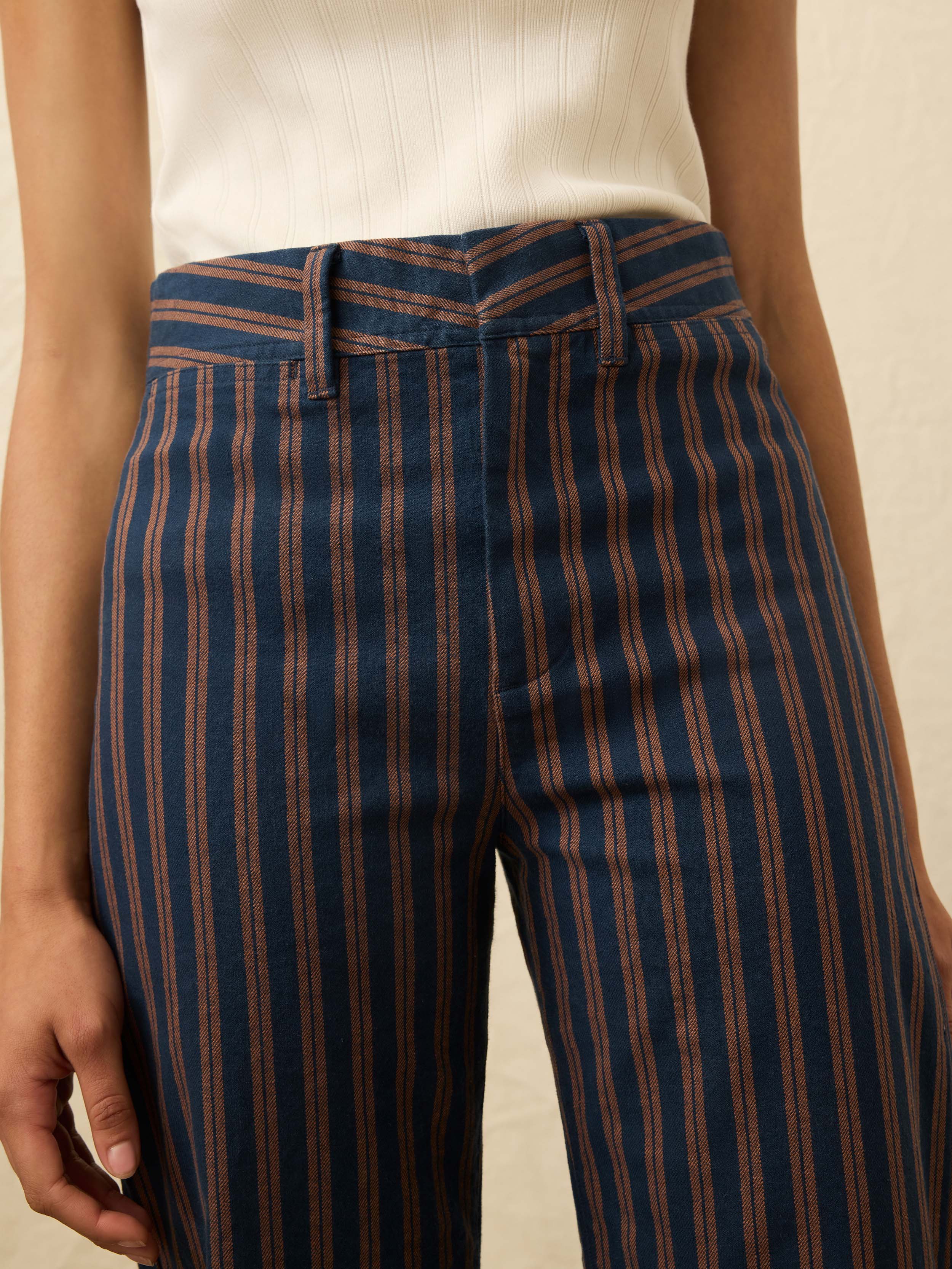 Twill Tide Slim Straight Pant - Midnight Shore Stripe | Faherty Brand