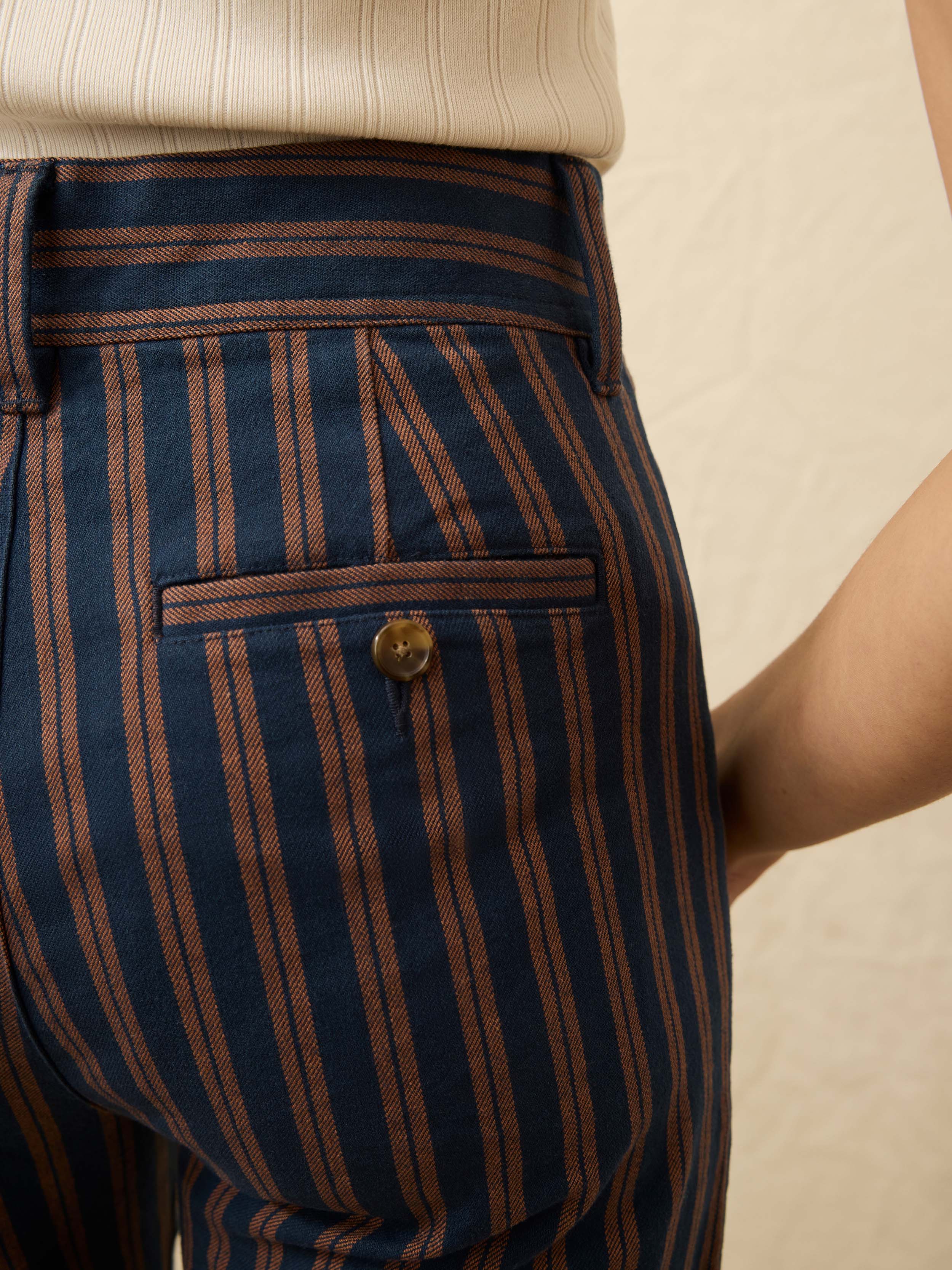 Twill Tide Slim Straight Pant - Midnight Shore Stripe | Faherty Brand