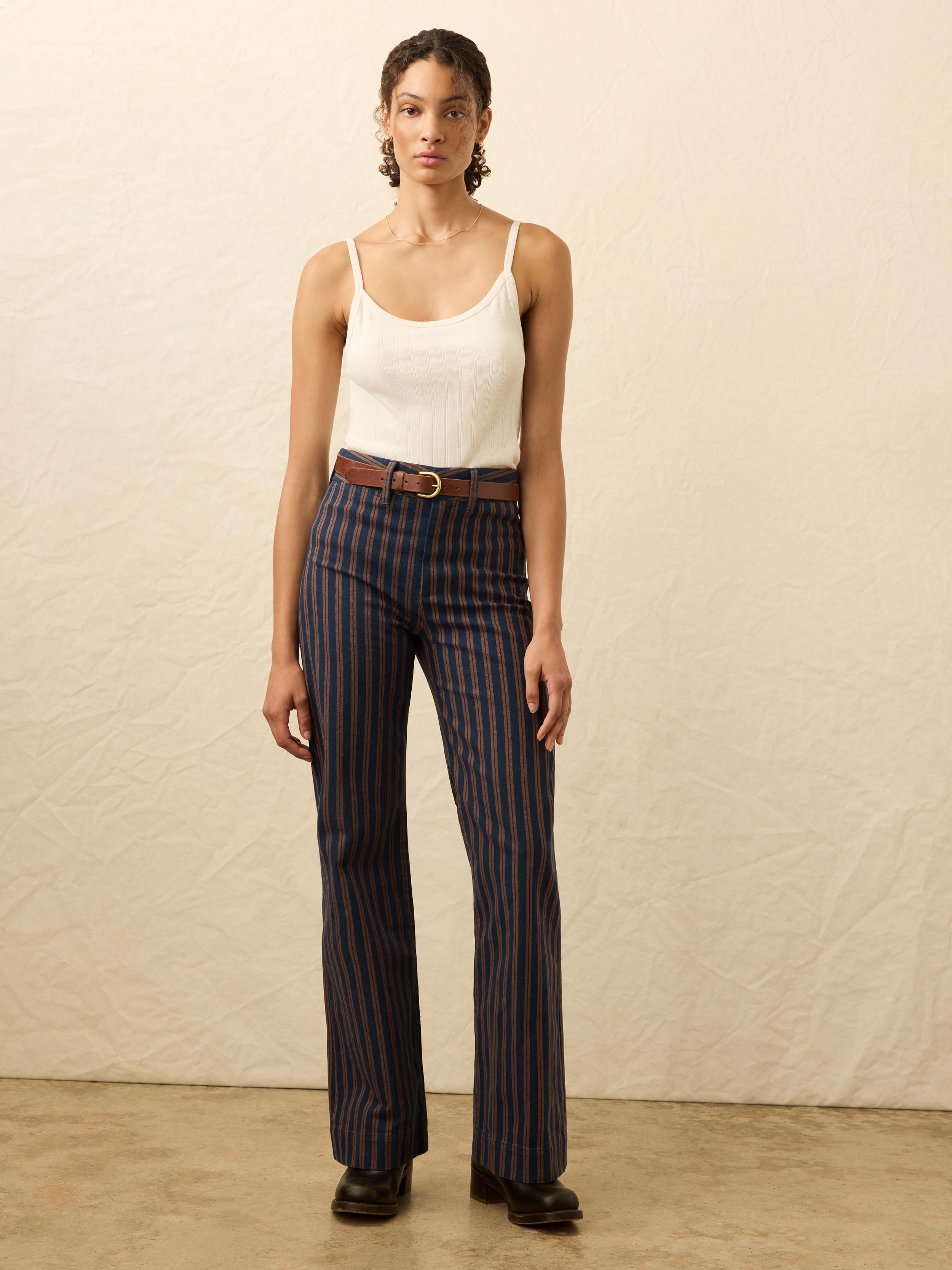 Twill Tide Slim Straight Pant - Midnight Shore Stripe | Faherty Brand