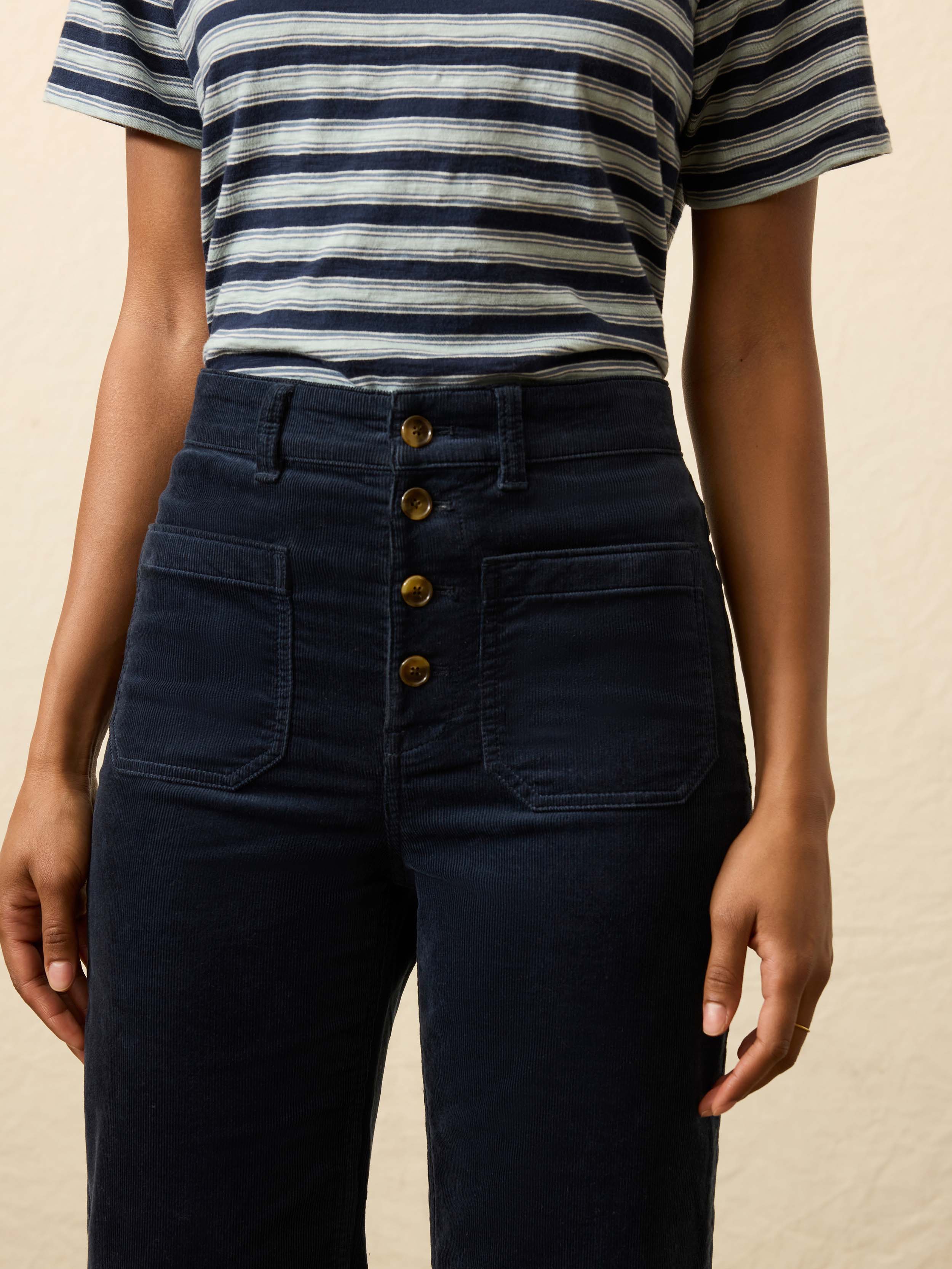 Stretch Terry Cord Patch Pocket Pant - Abyss Navy | Faherty Brand