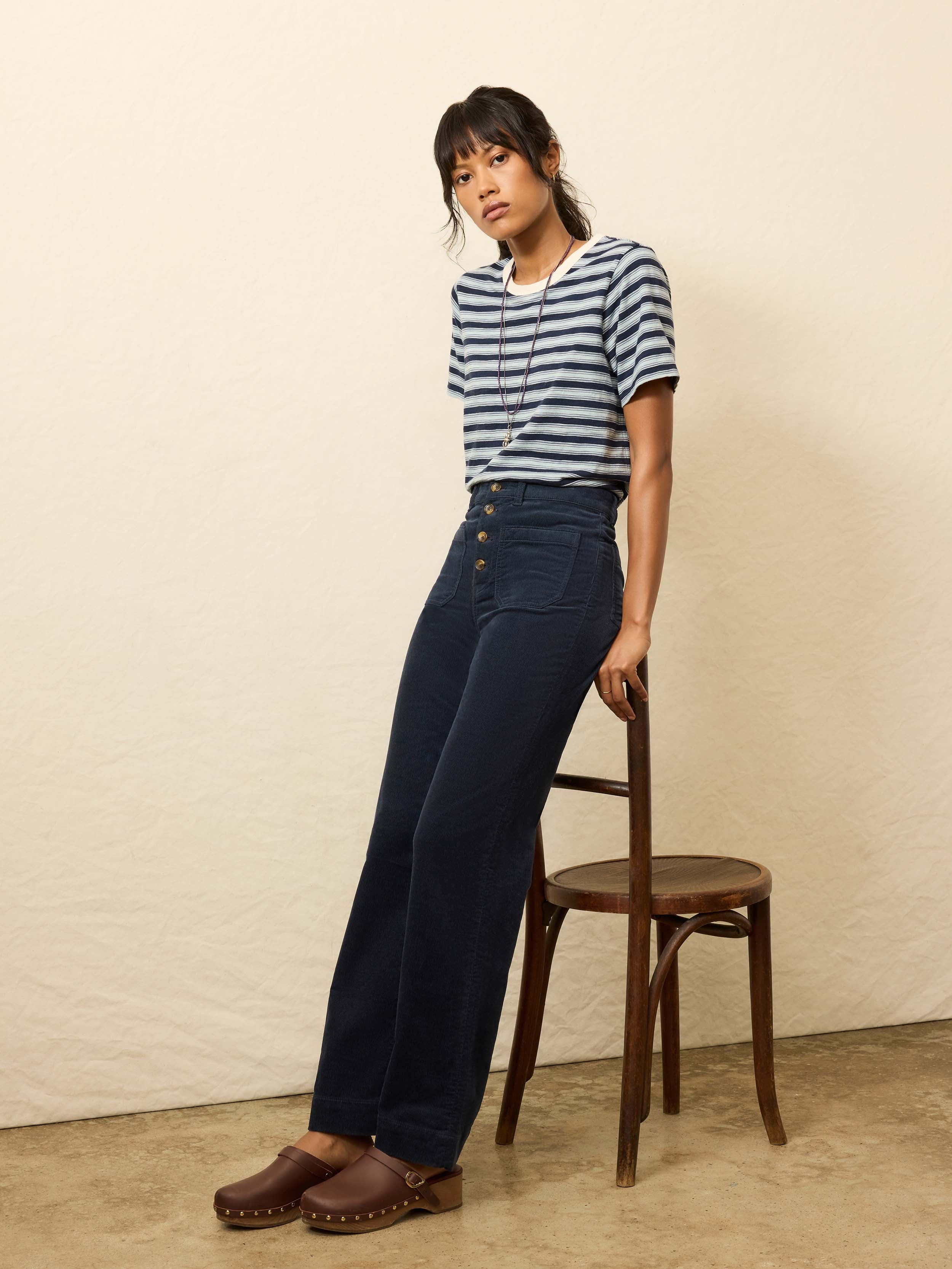 Stretch Terry Cord Patch Pocket Pant - Abyss Navy | Faherty Brand