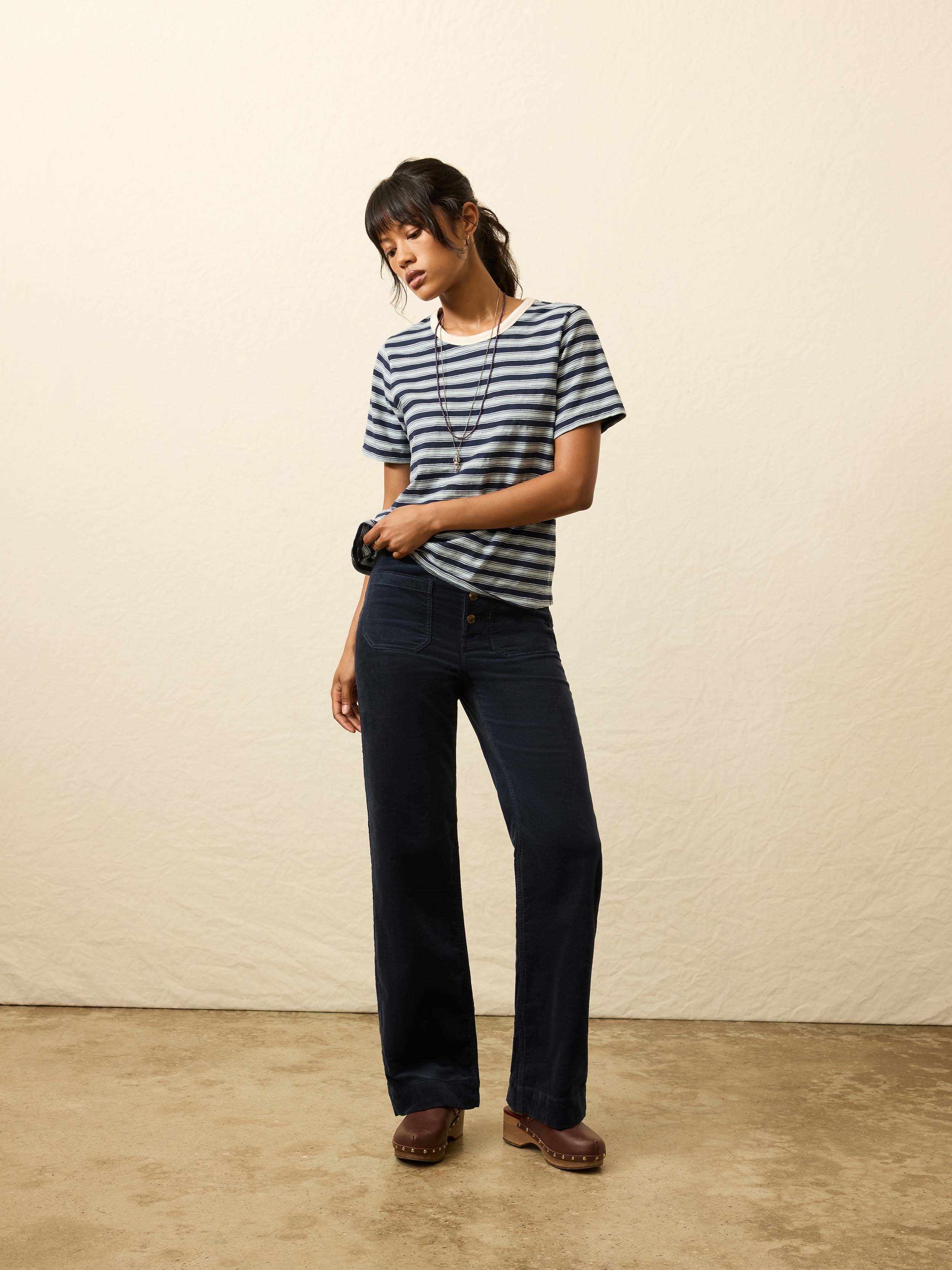 Stretch Terry Cord Patch Pocket Pant - Abyss Navy | Faherty Brand