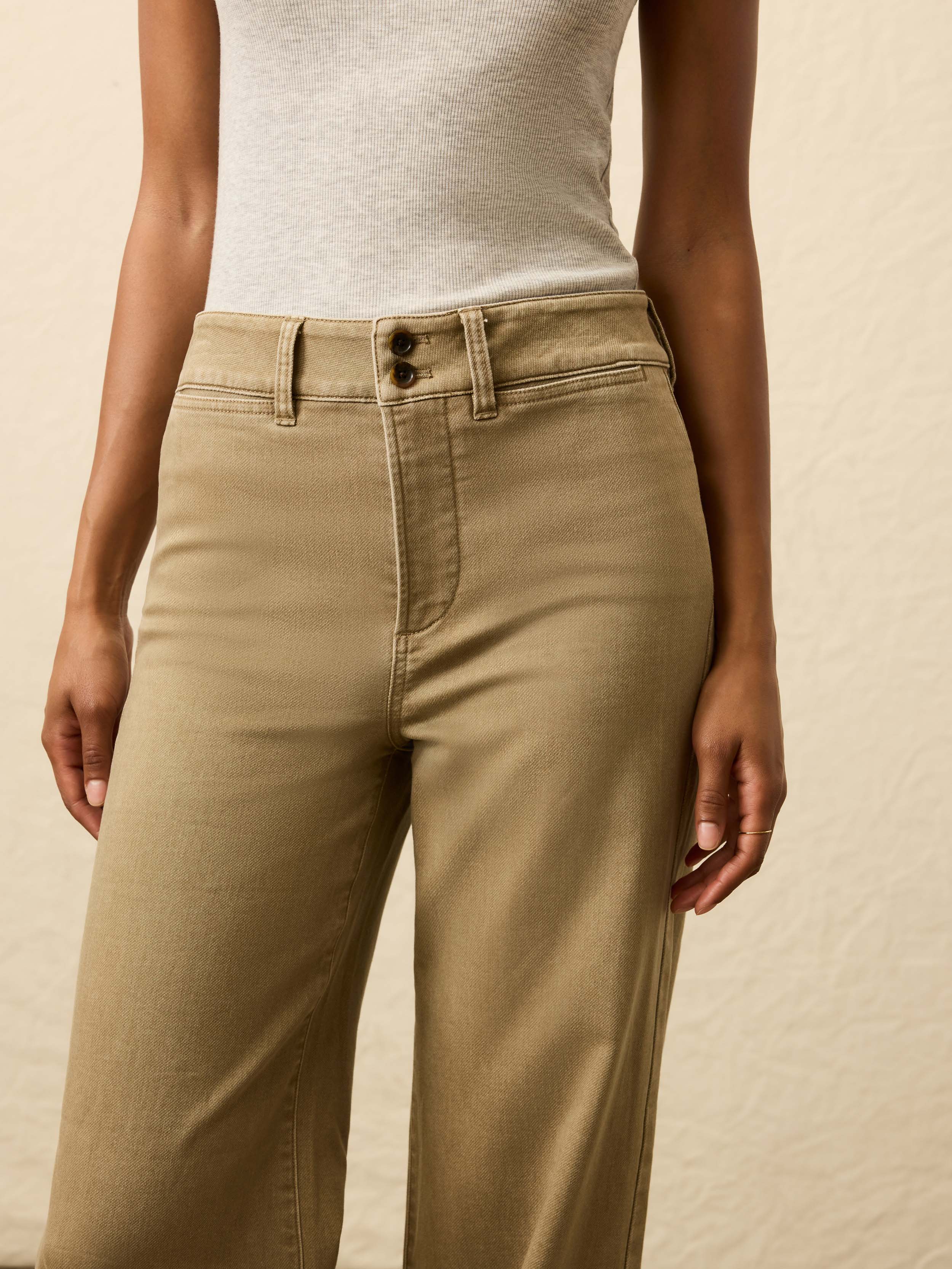 Stretch Terry Sailor Trouser - Desert Khaki | Faherty Brand