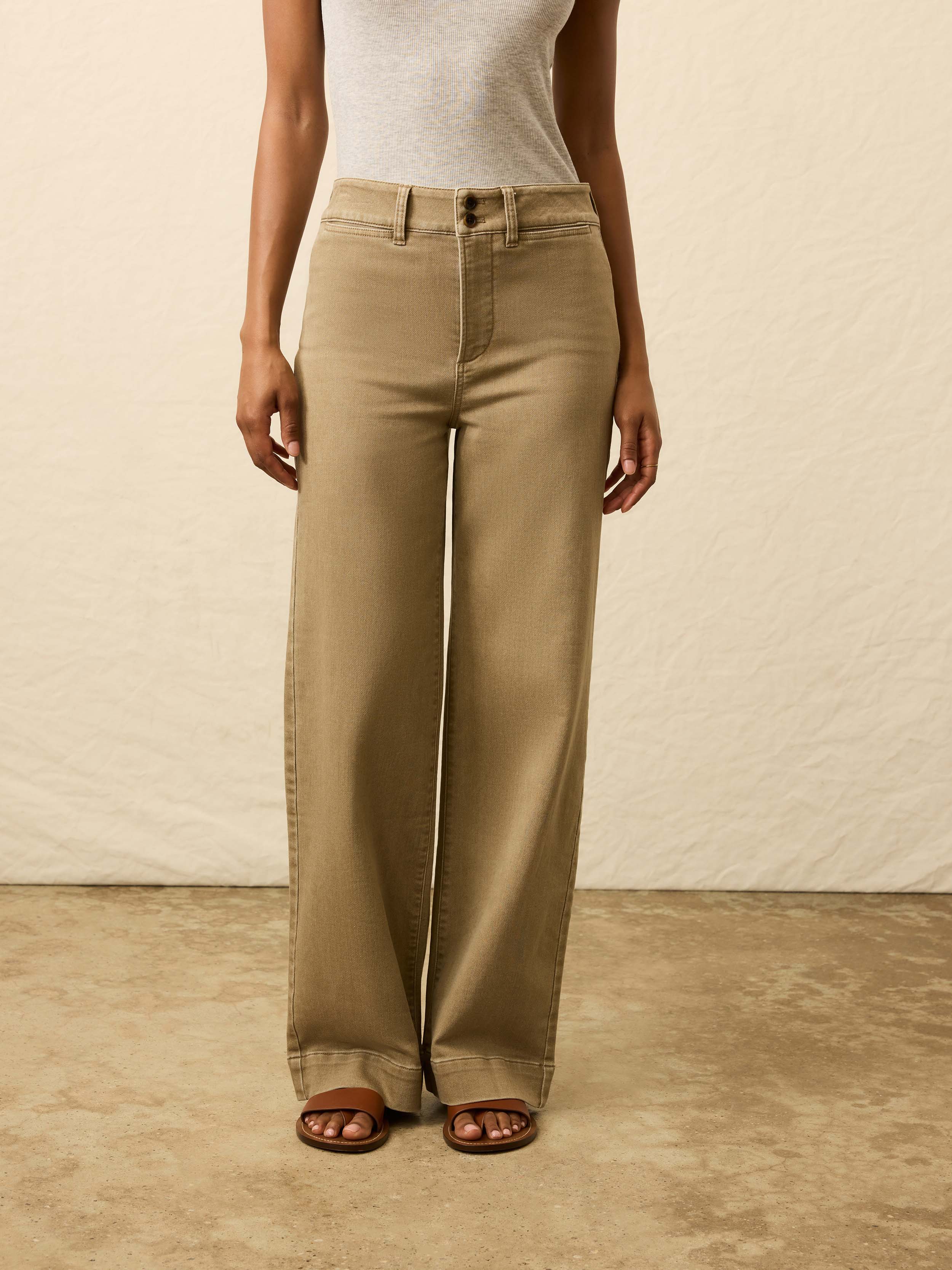 Stretch Terry Sailor Trouser - Desert Khaki | Faherty Brand