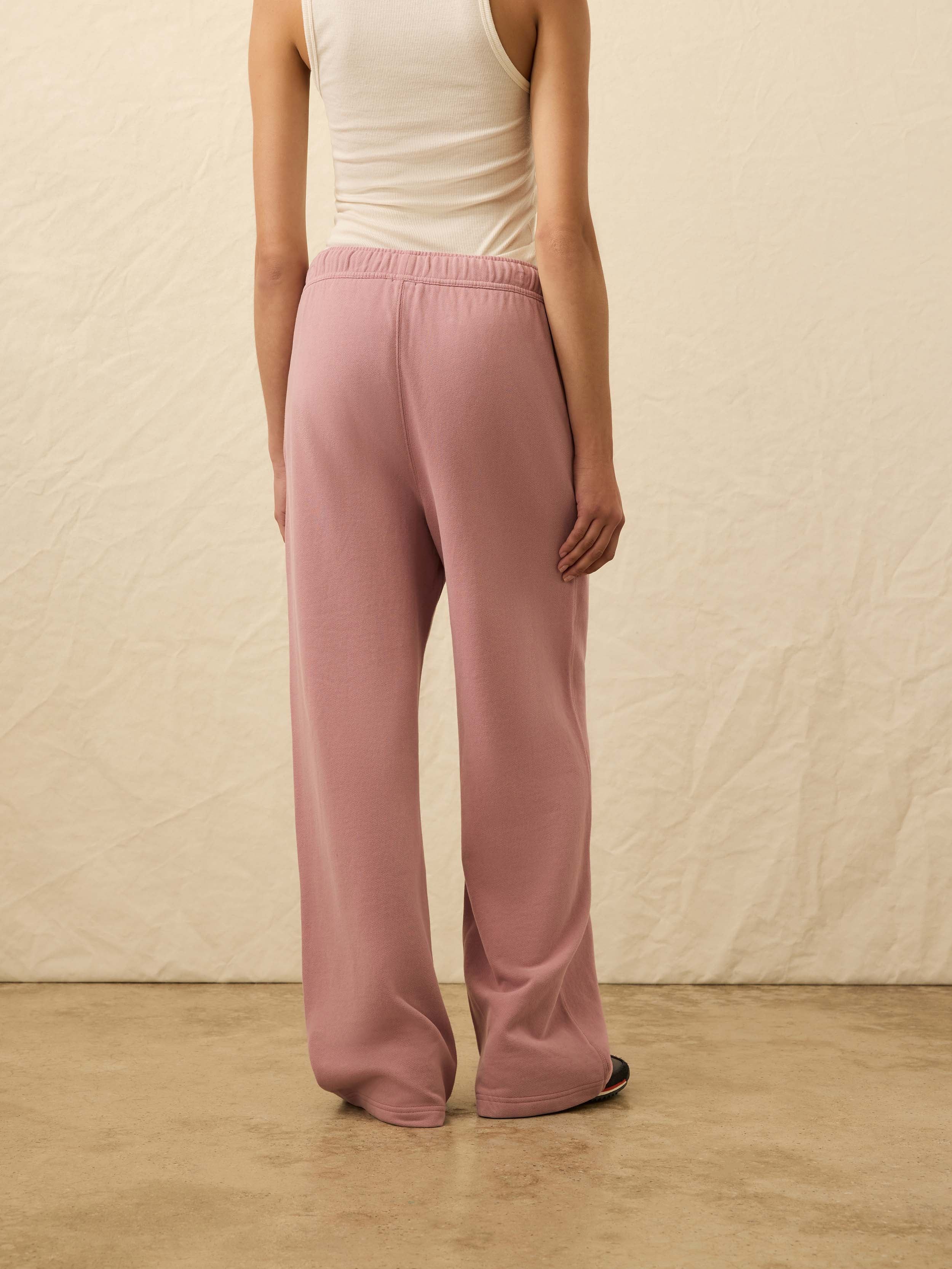 High Standard Fleece Wide Leg Sweatpant - Nostalgia Rose | Faherty Brand