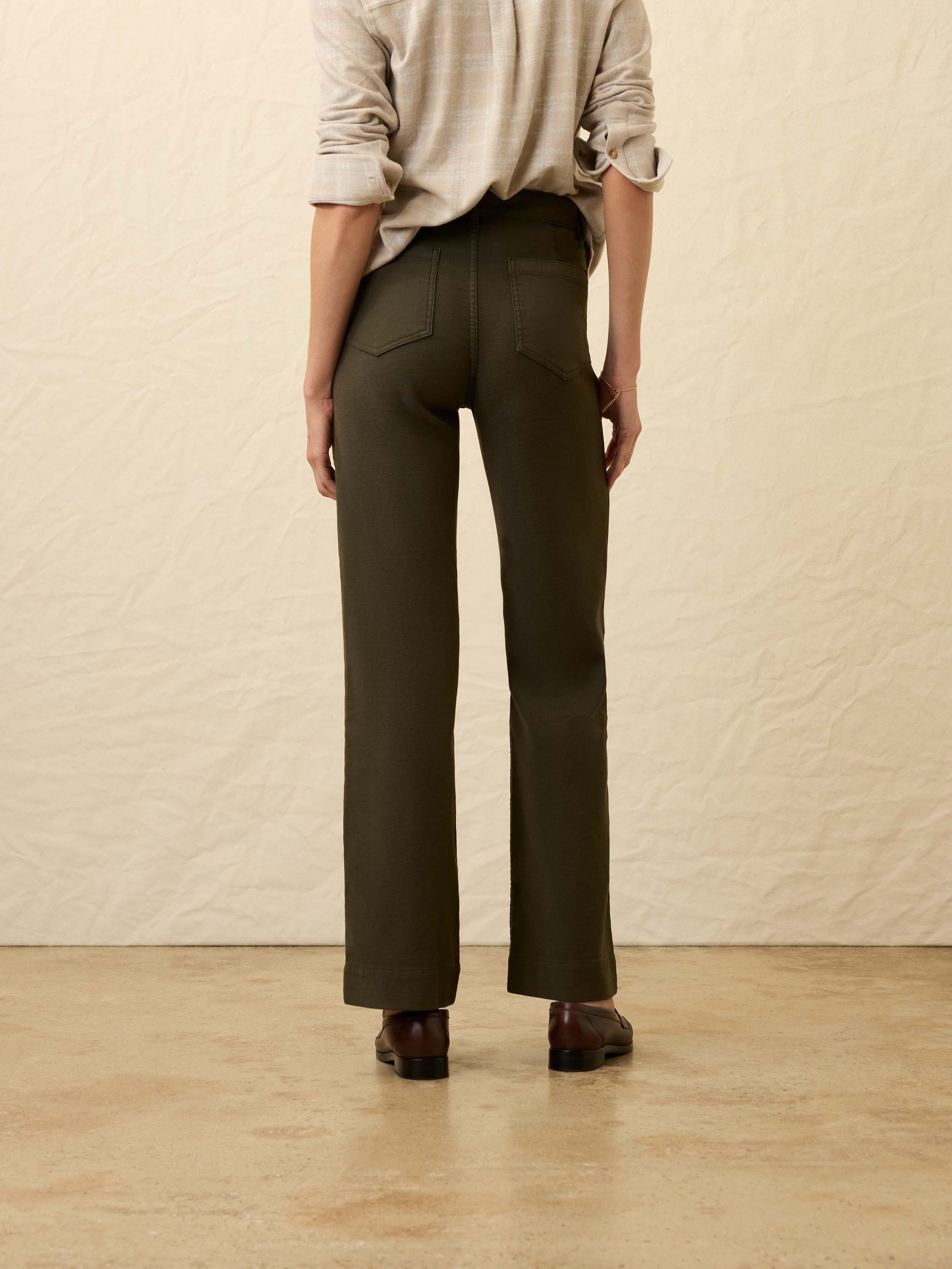 Stretch Terry Patch Pocket Pant - Forest Olive | Faherty Brand