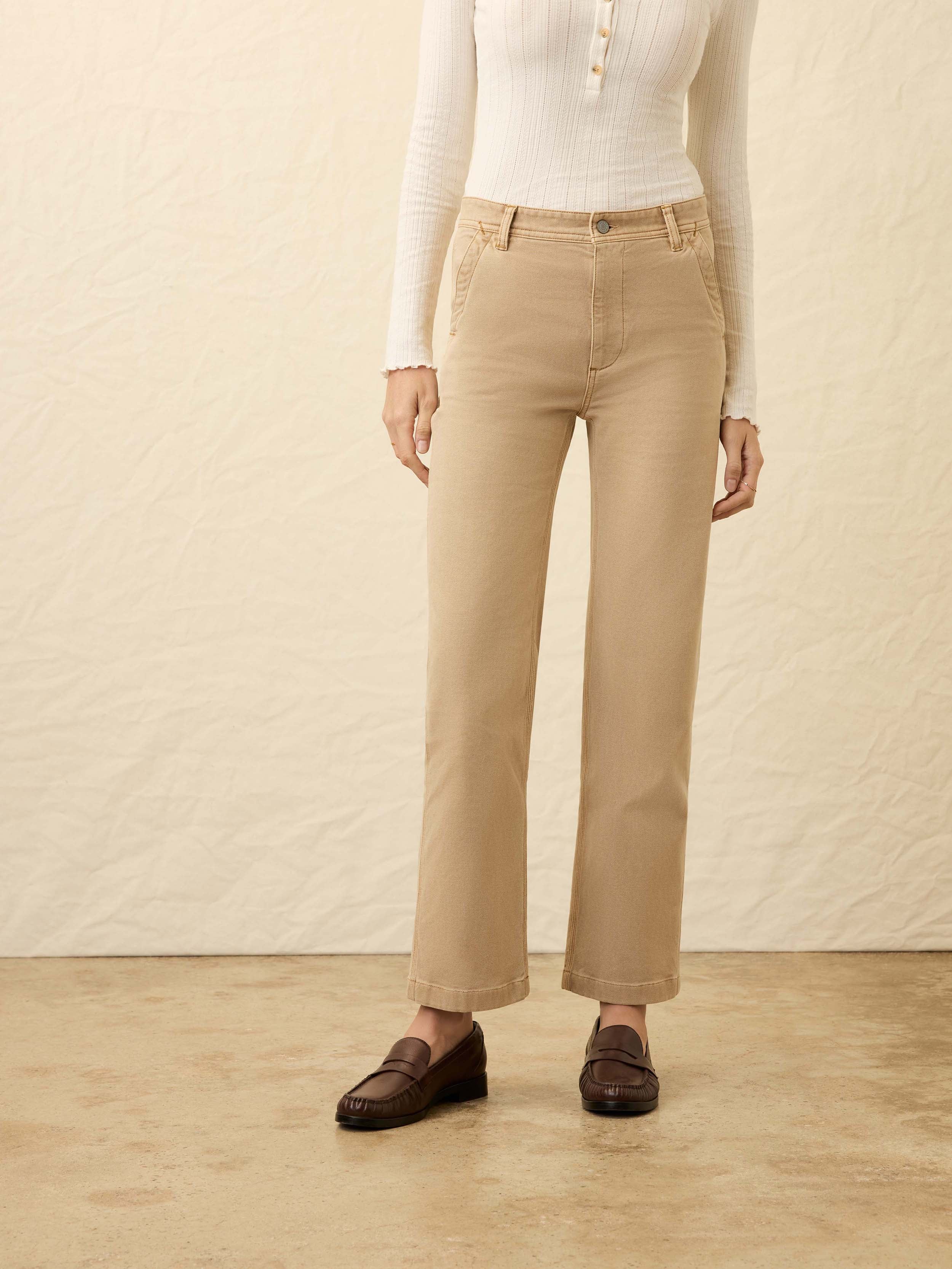 Sunwashed Canvas Dockside Pant - Sandy Khaki | Faherty Brand