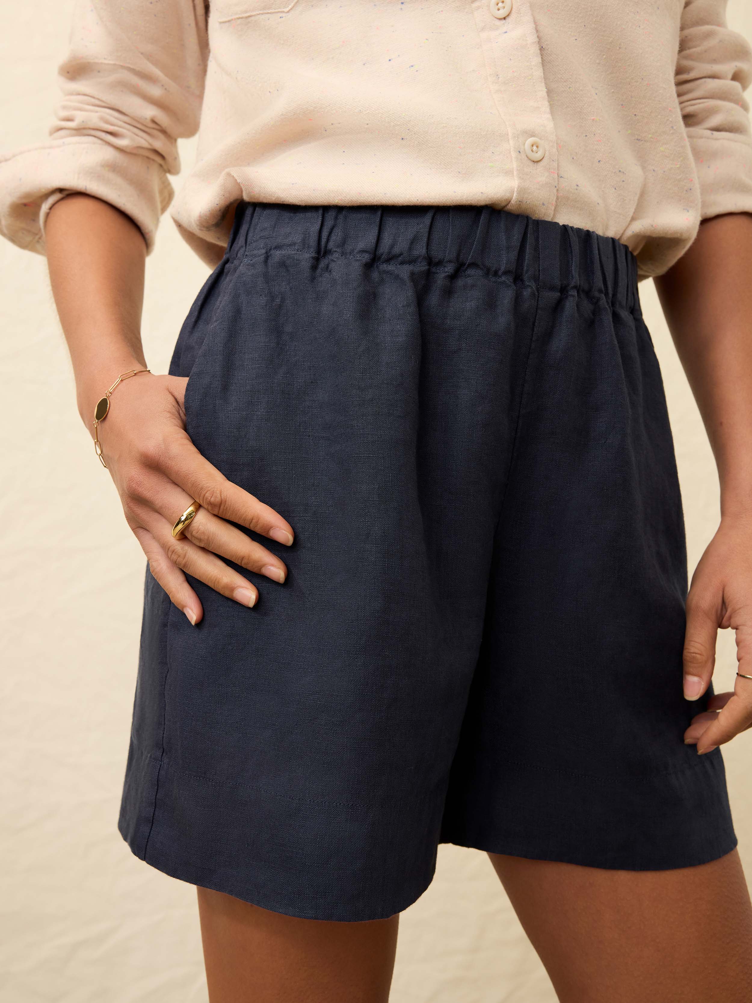 Laguna Linen Bayview Short - Navy | Faherty Brand