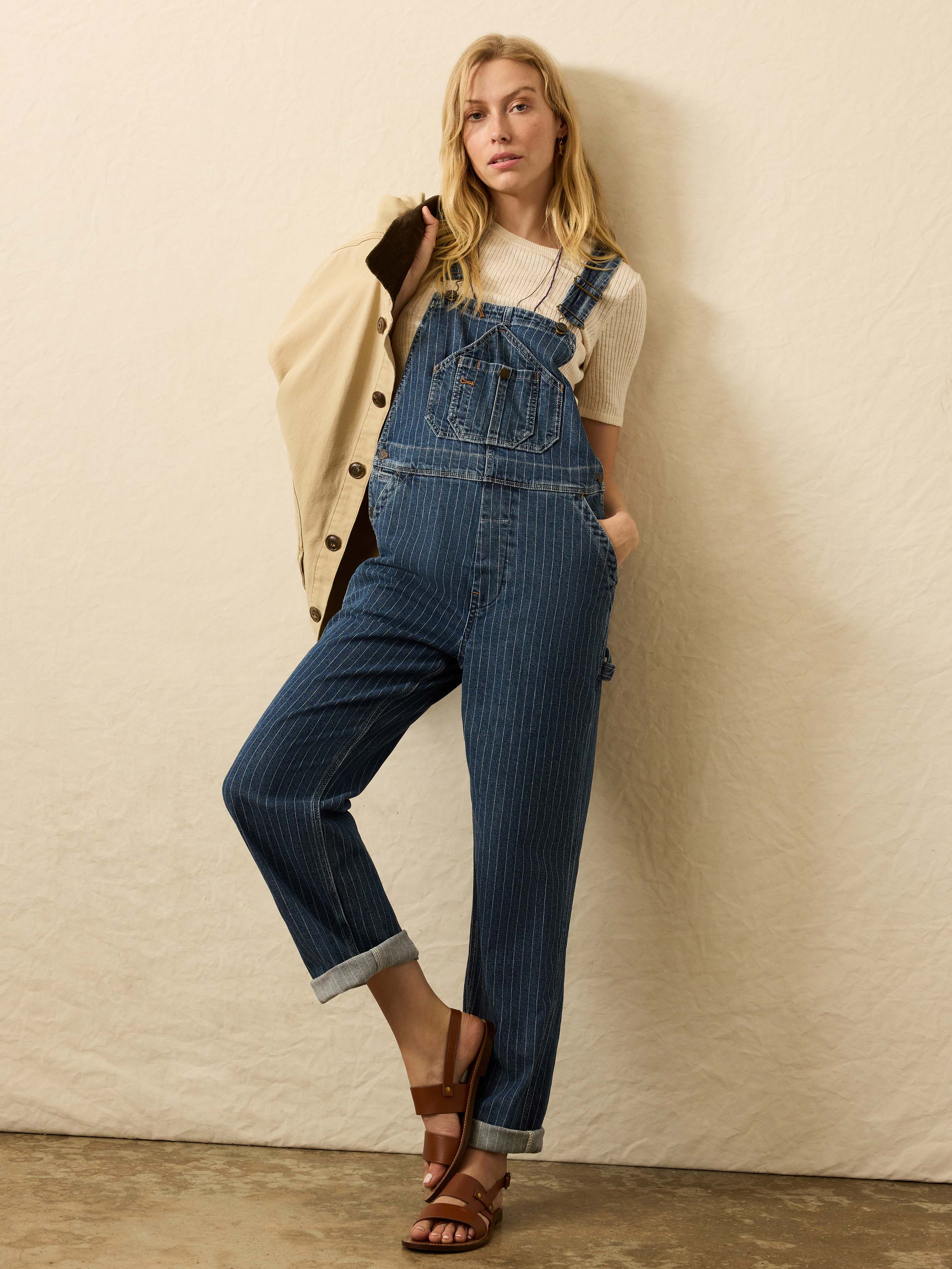 Denim Riveter Overall - Dusk Stripe Wash | Faherty Brand