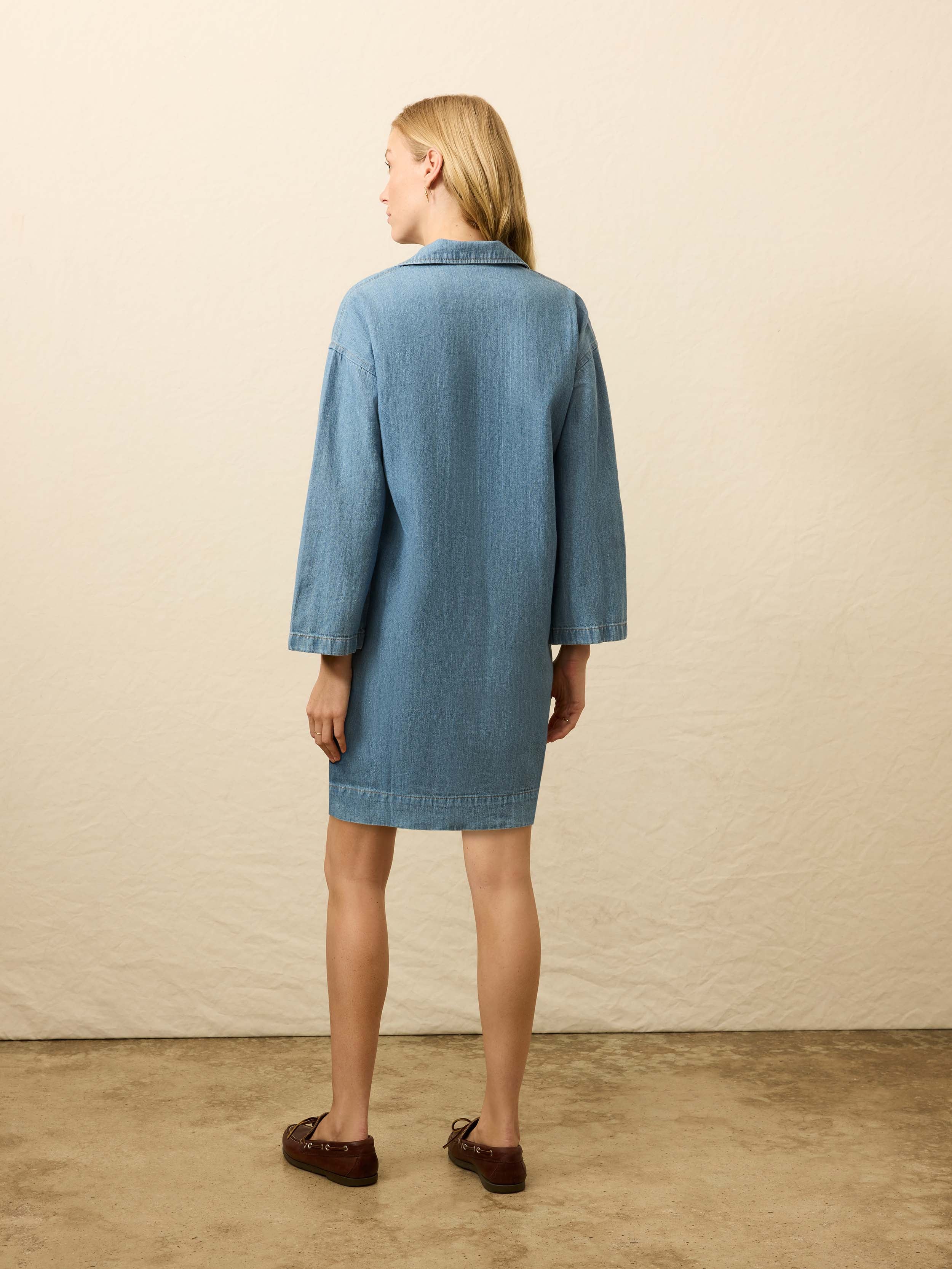 Linen Denim Sail Away Dress - Bluecrest Wash | Faherty Brand