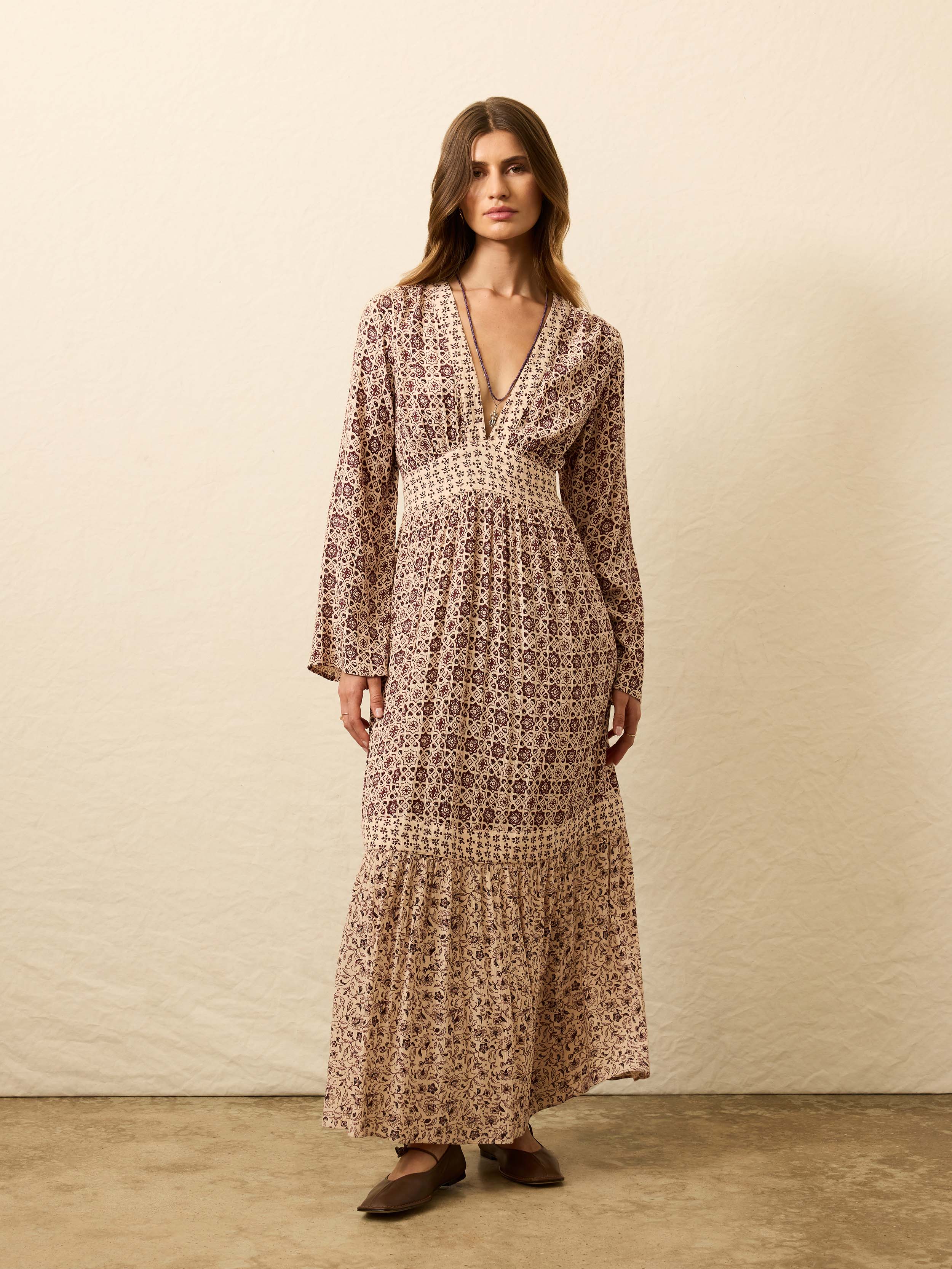 Dakota Dress - Sunrise Azulejos Mixed Print | Faherty Brand