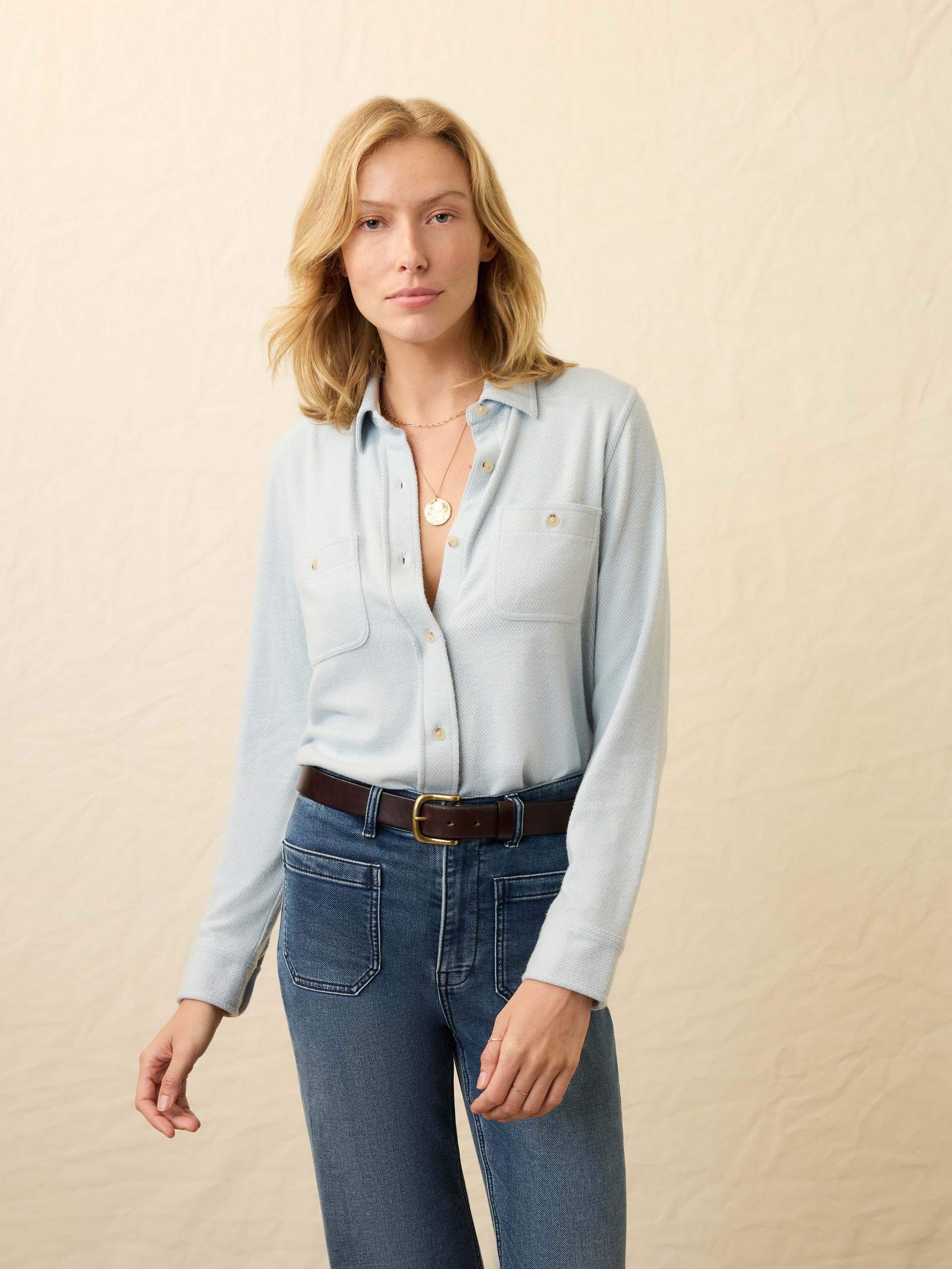 Legend™ Sweater Shirt - Ice Blue Twill | Faherty Brand