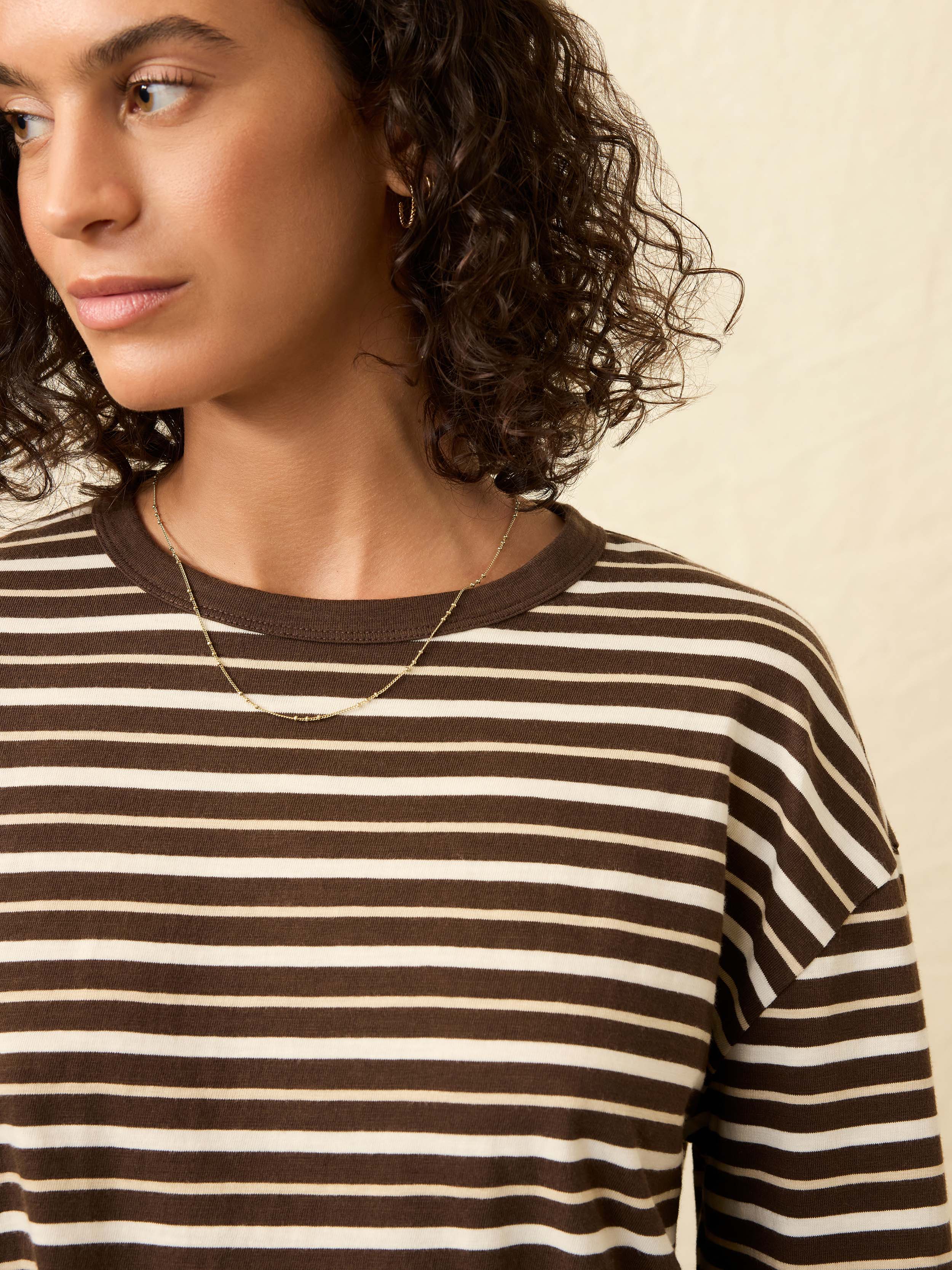 Sunwashed Long-Sleeve Retro Tee - Sand Drift Stripe | Faherty Brand