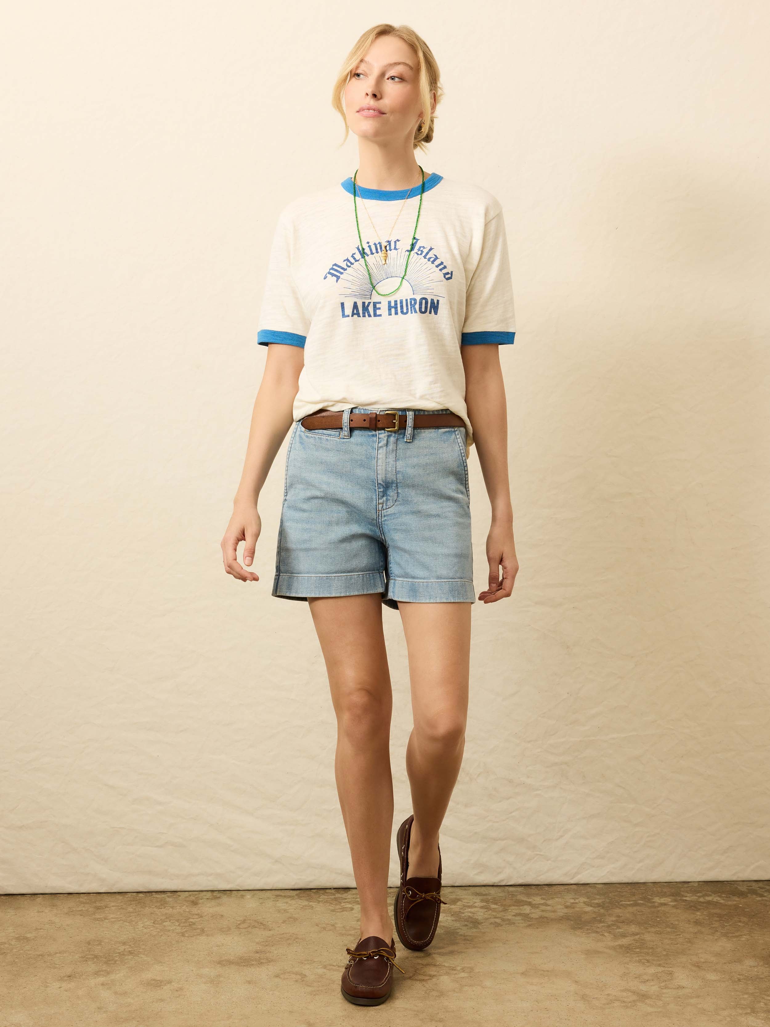 Sunwashed Slub Camp Tee - Lake Huron | Faherty Brand