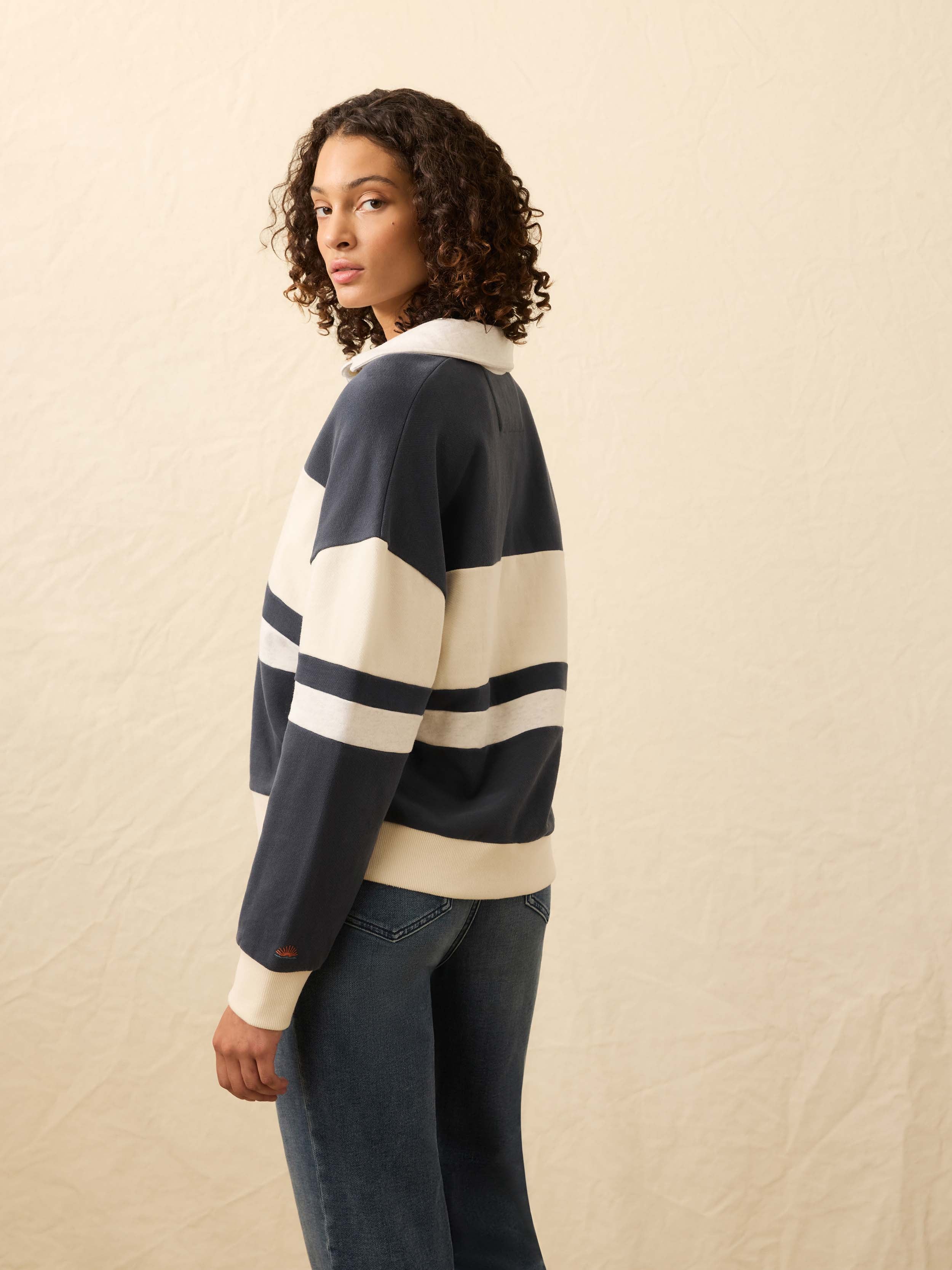 High Standard Fleece Rugby - Retro Moon | Faherty Brand