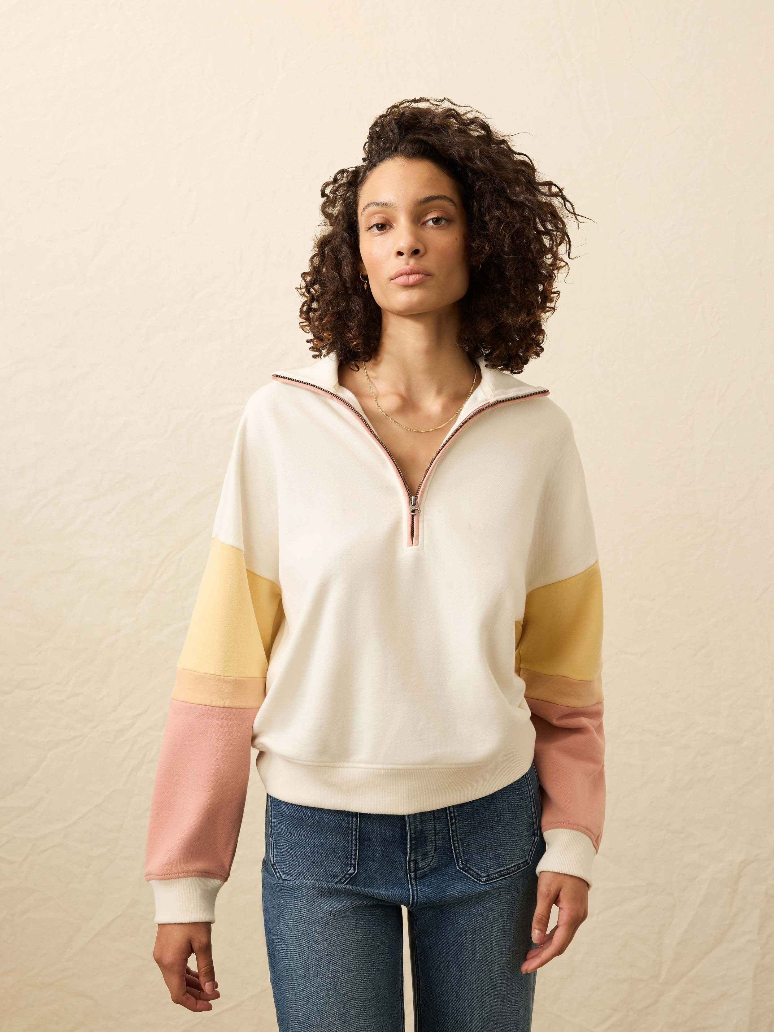 High Standard Fleece Quarter Zip - Sunset Dusk | Faherty Brand