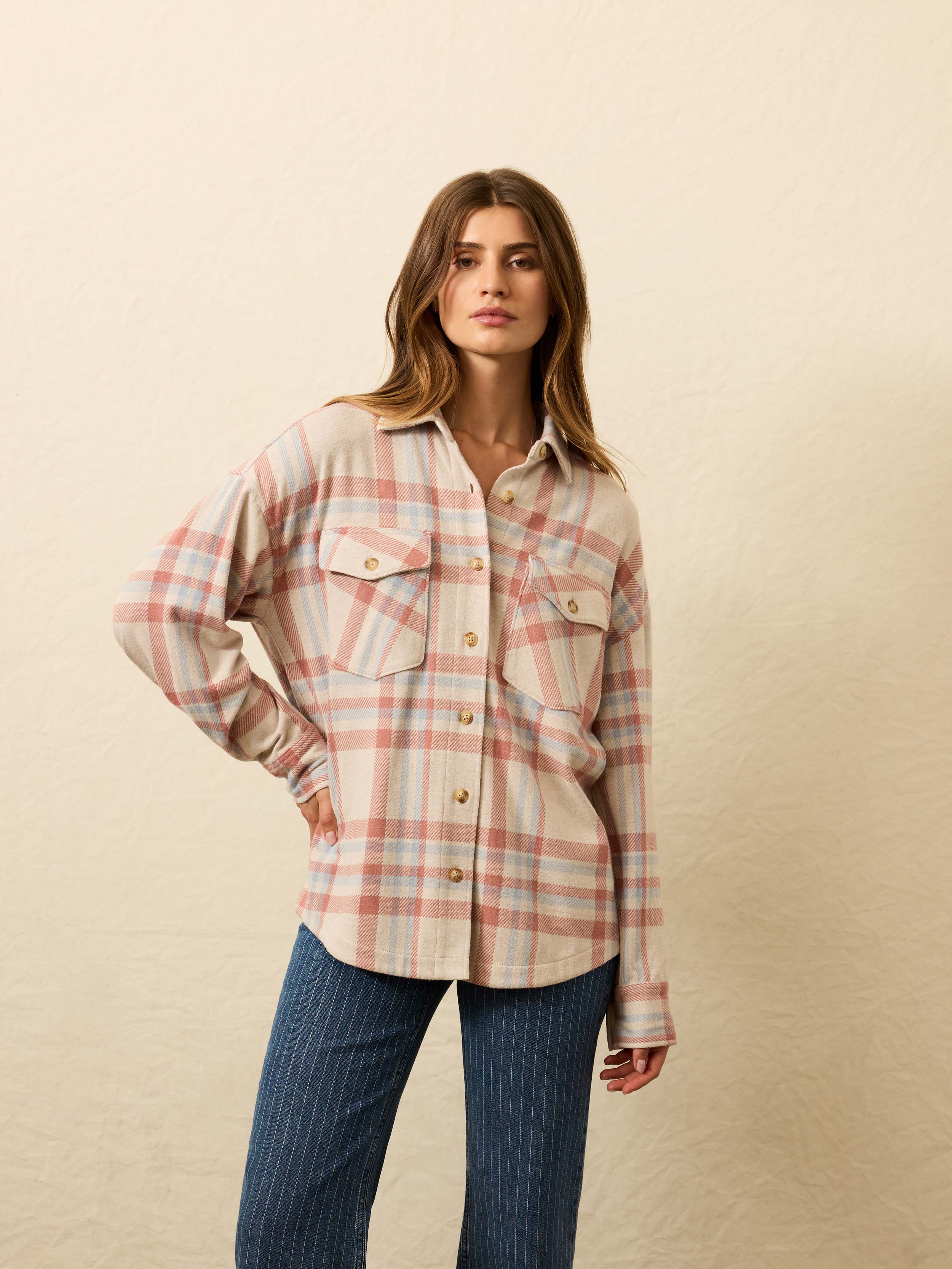 Legend™ Sweater Overshirt - Lakeside Plaid | Faherty Brand
