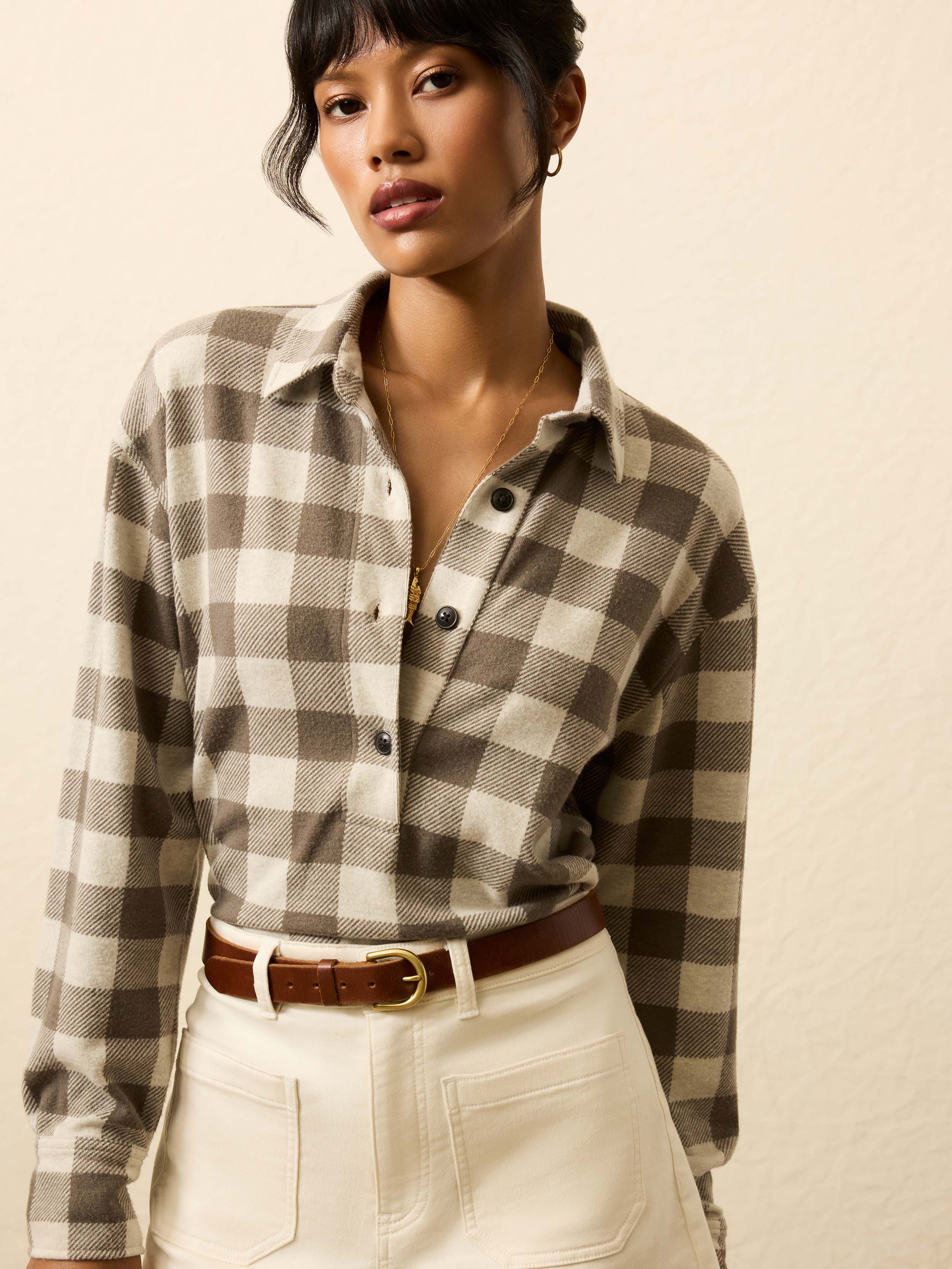 Legend™ Sweater Classic Popover - Brown Oat Buffalo | Faherty Brand